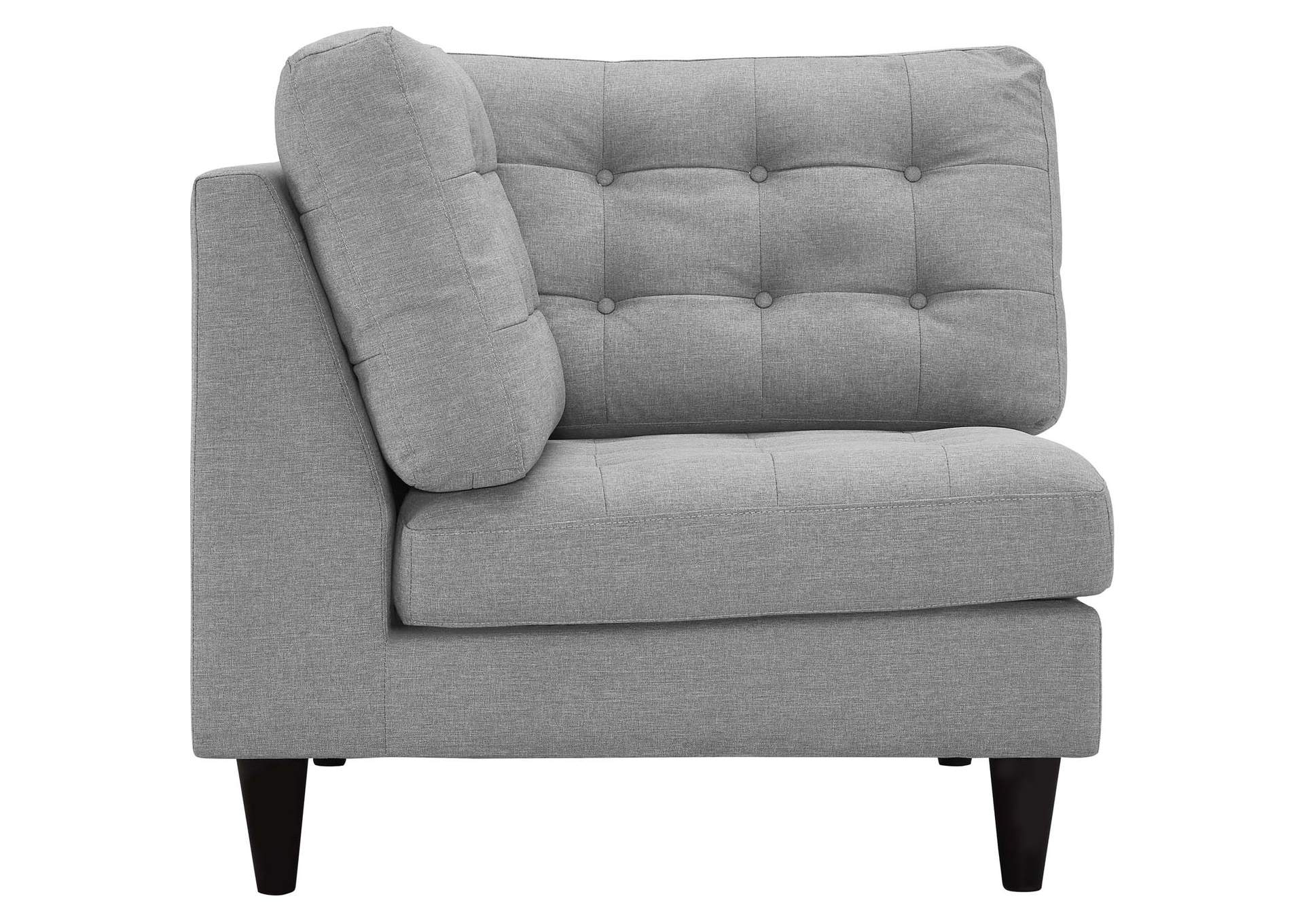 Light Gray Empress Upholstered Fabric Corner Sofa,Modway