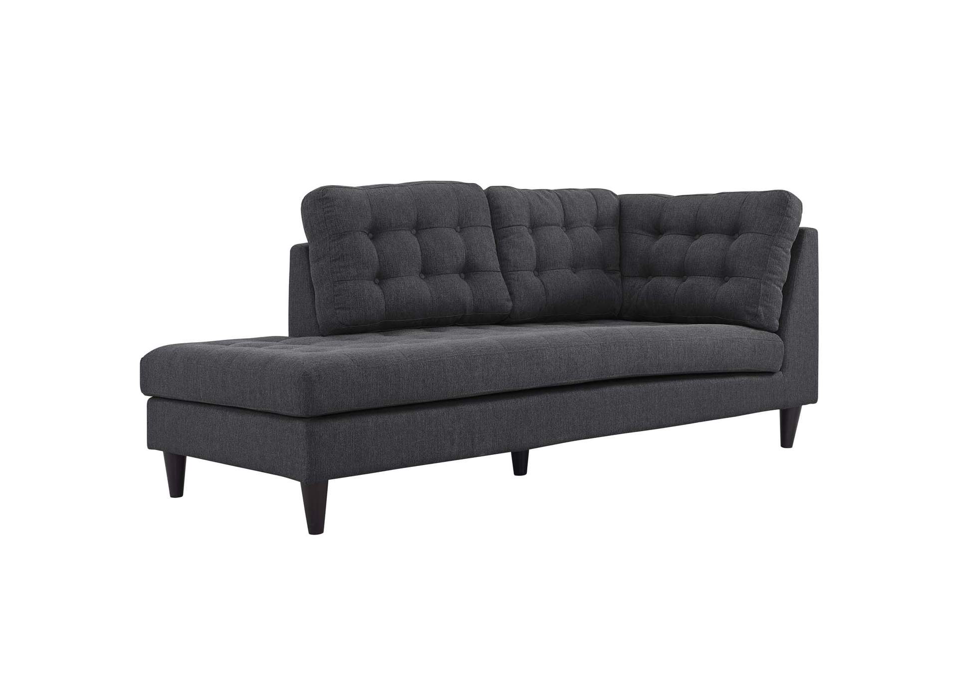 Empress Gray Upholstered Fabric Left Facing Bumper,Modway