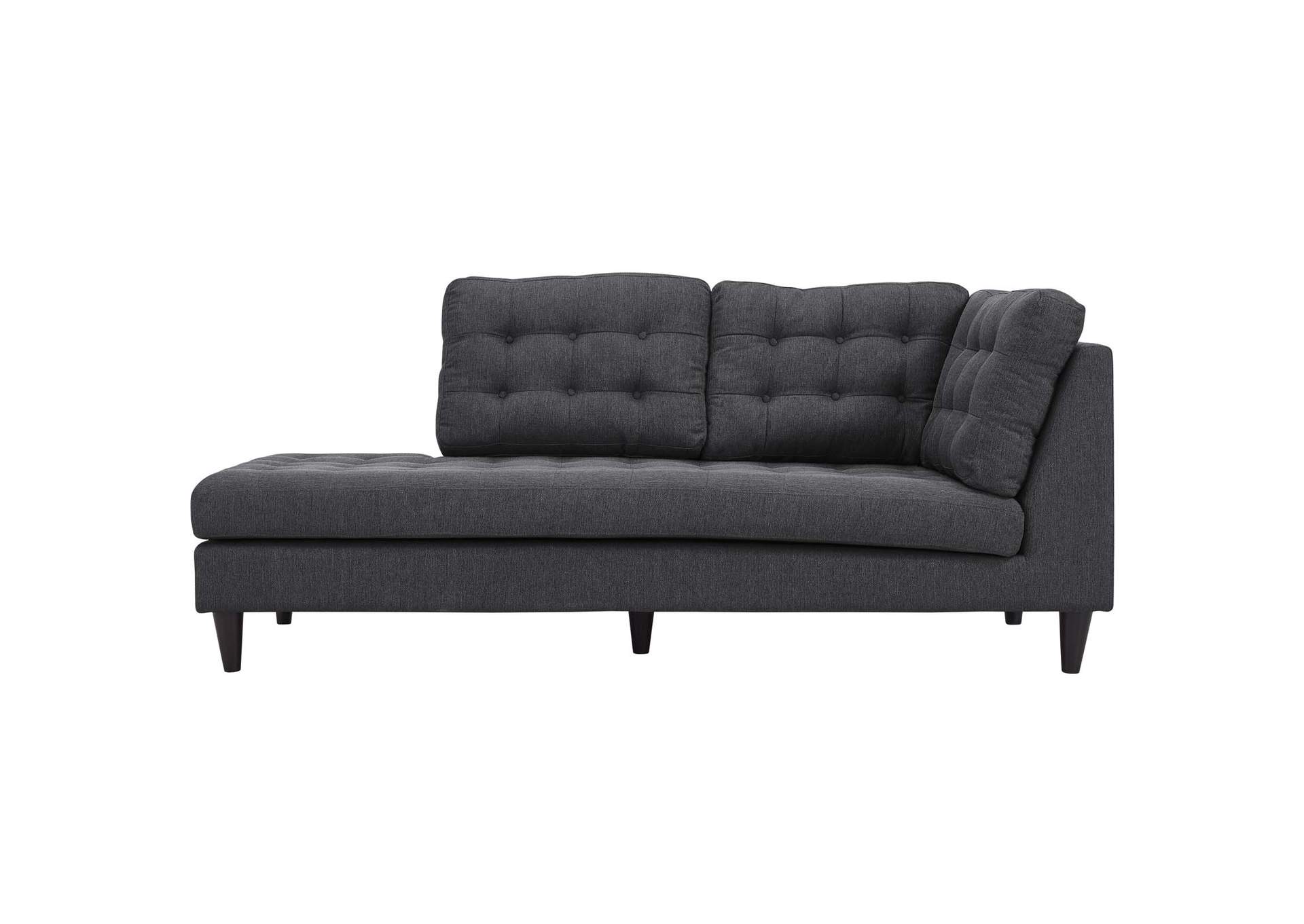 Empress Gray Upholstered Fabric Left Facing Bumper,Modway