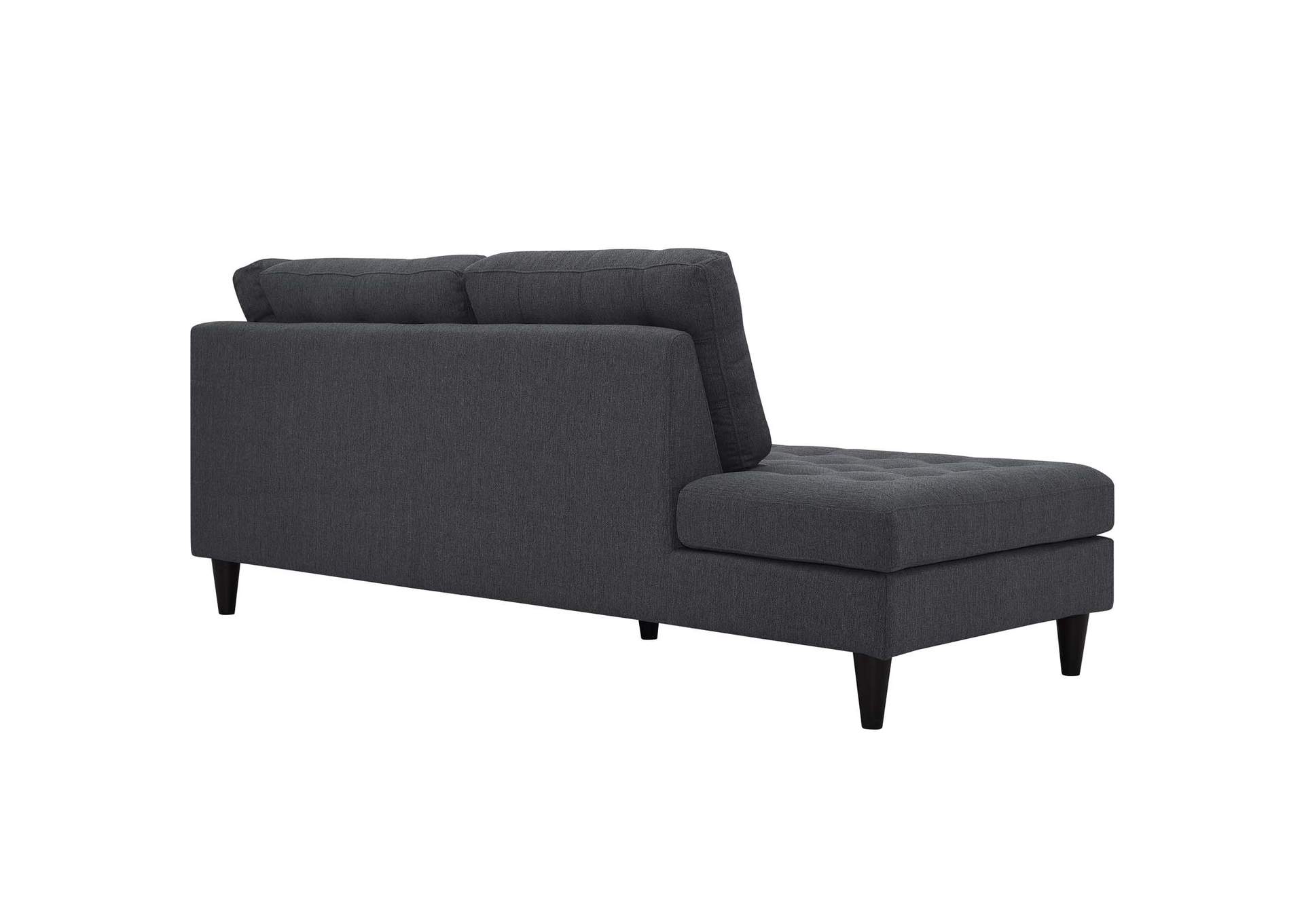 Empress Gray Upholstered Fabric Left Facing Bumper,Modway