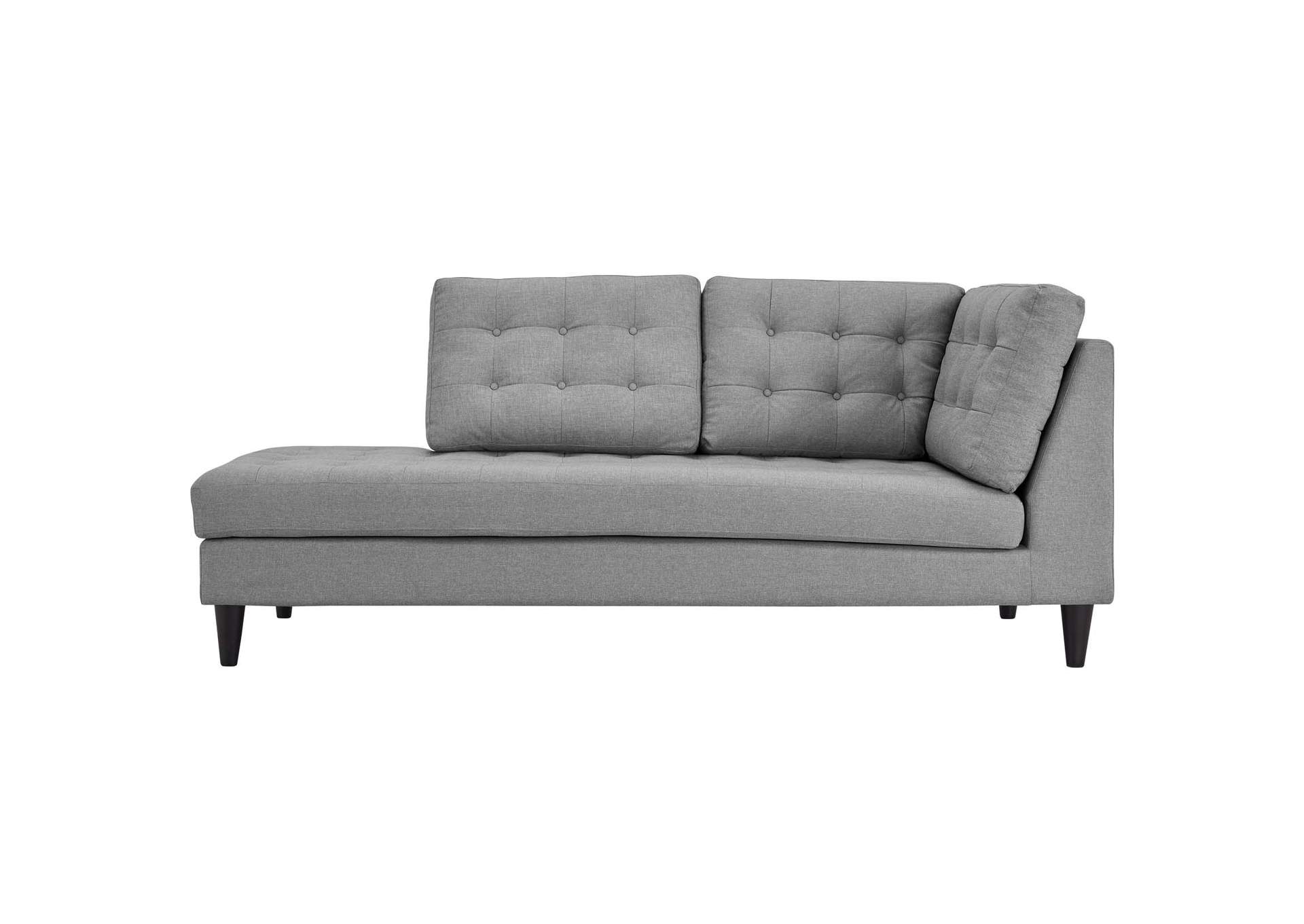 Empress Light Gray Upholstered Fabric Left Facing Bumper,Modway