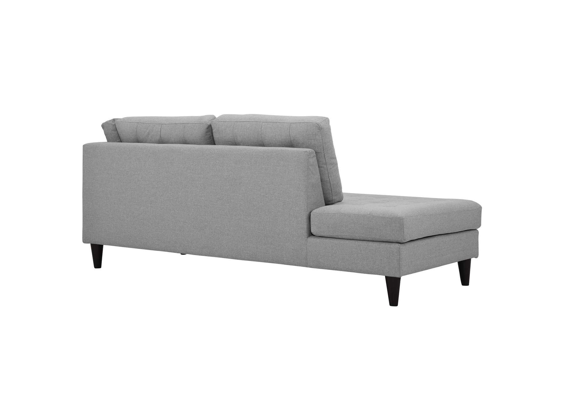 Empress Light Gray Upholstered Fabric Left Facing Bumper,Modway