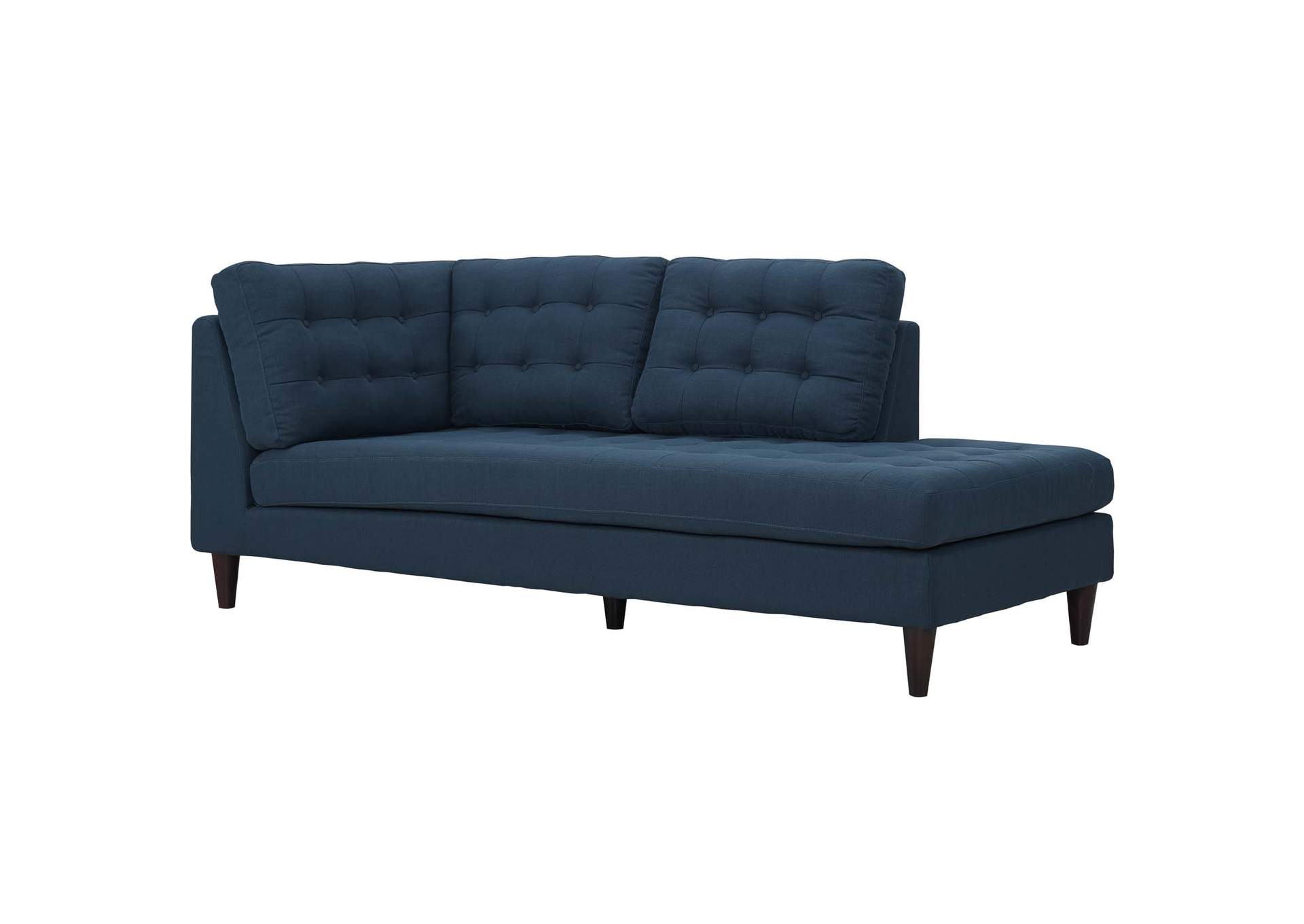 Empress Azure Blue Upholstered Fabric Right Facing Bumper,Modway
