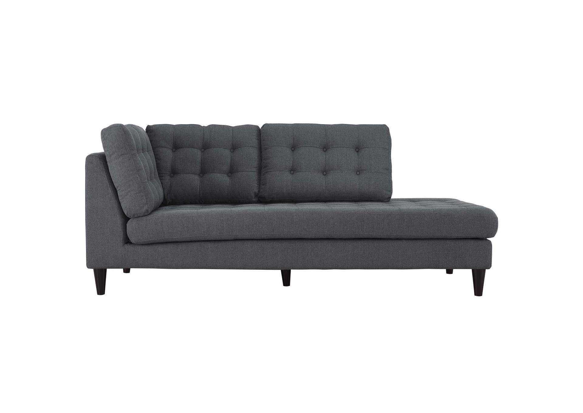 Empress Gray Upholstered Fabric Right Facing Bumper,Modway