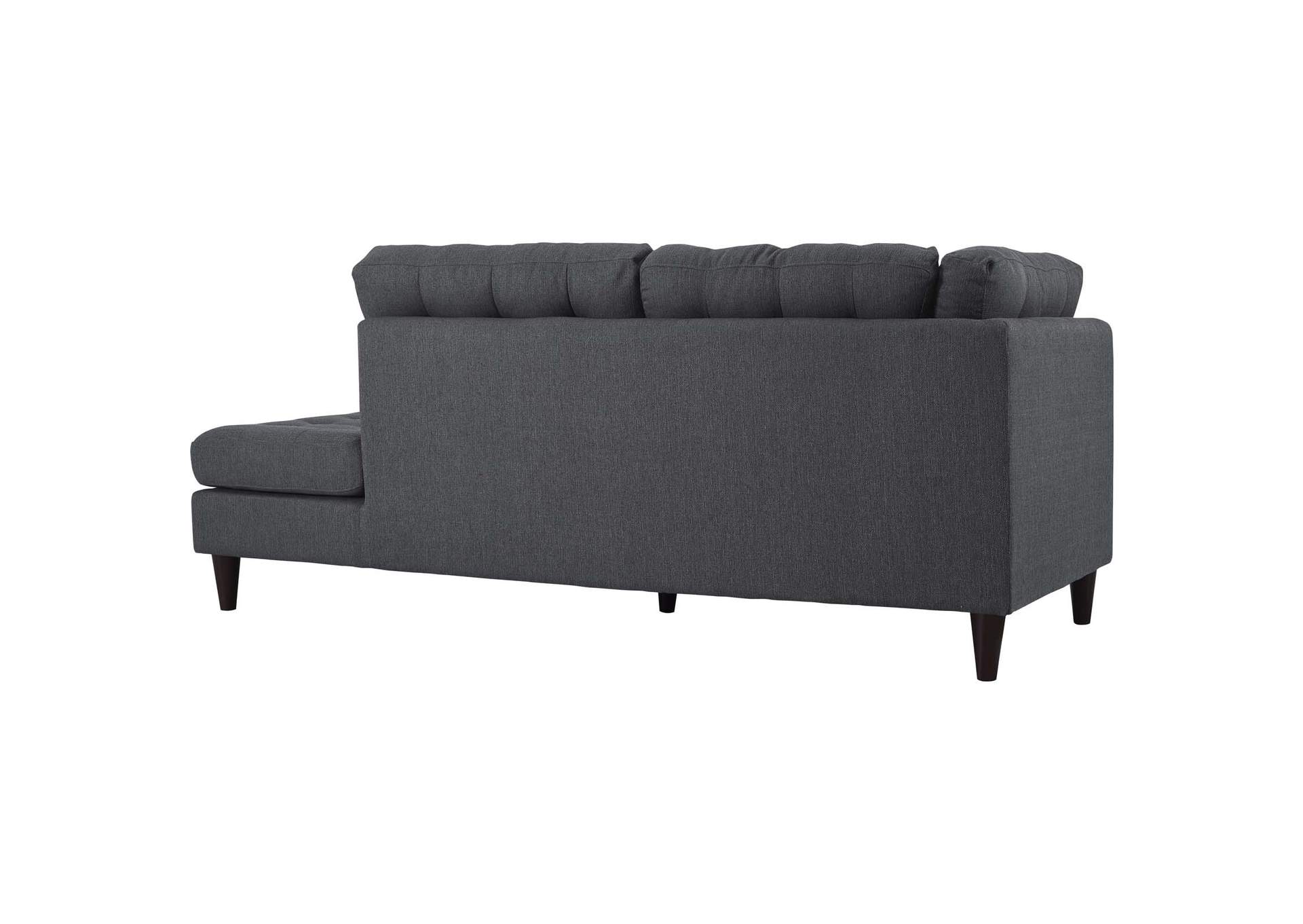 Empress Gray Upholstered Fabric Right Facing Bumper,Modway