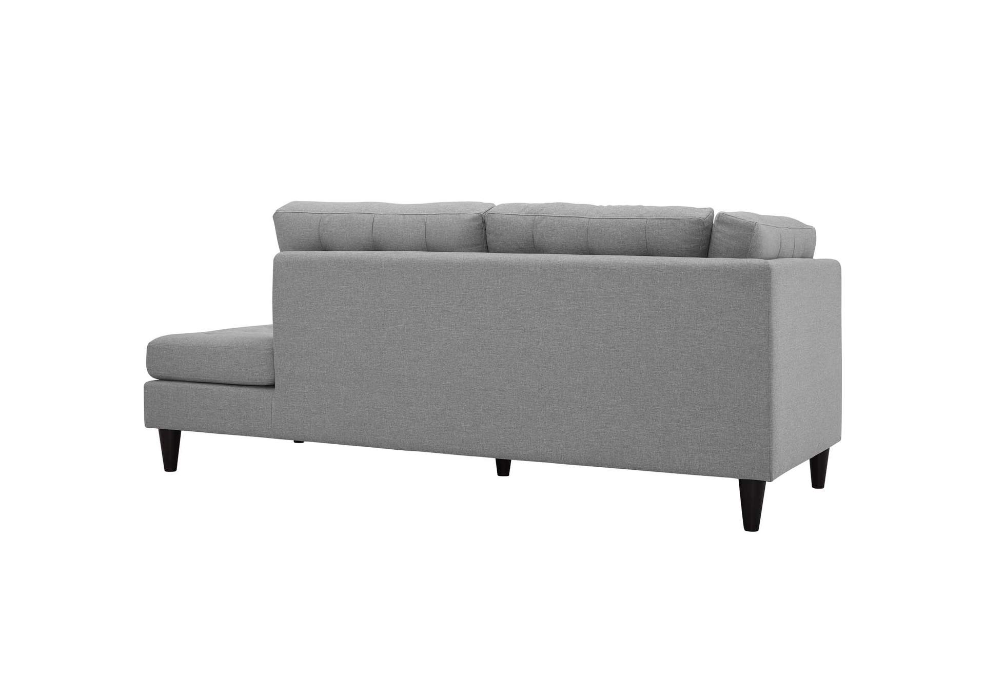 Empress Light Gray Upholstered Fabric Right Facing Bumper,Modway
