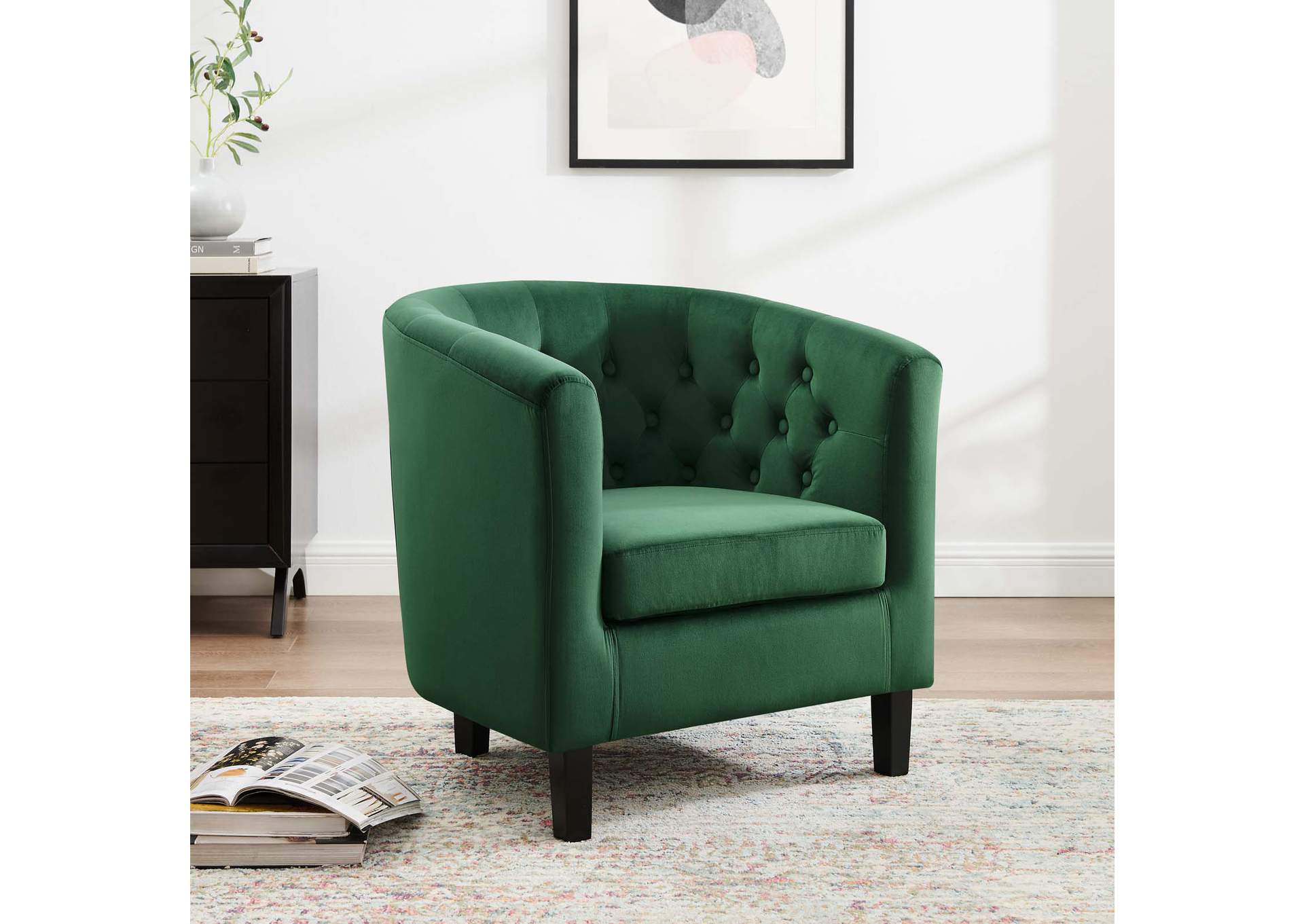 Emerald Prospect Performance Velvet Arm Chair,Modway