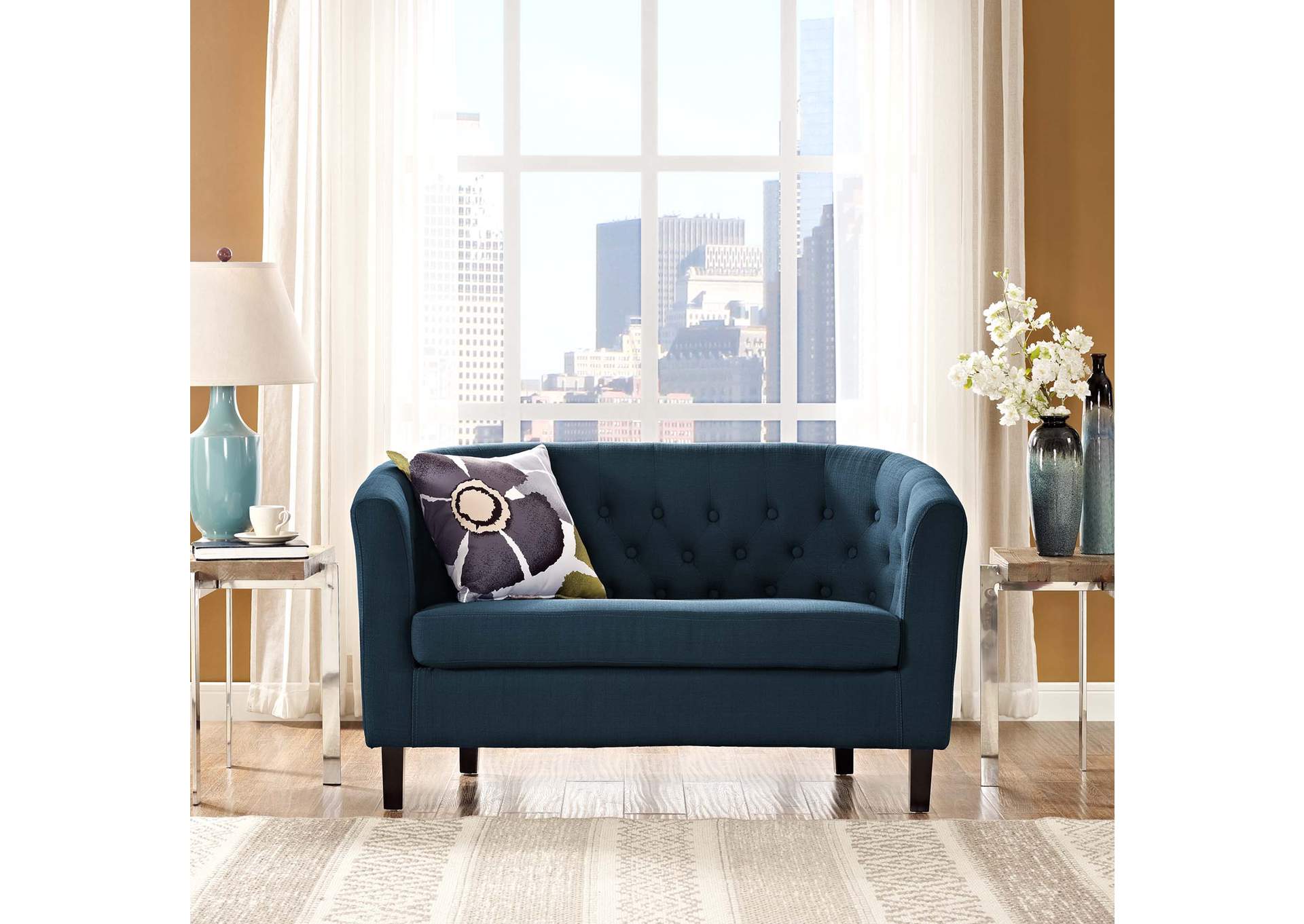 Azure Prospect Upholstered Fabric Loveseat,Modway