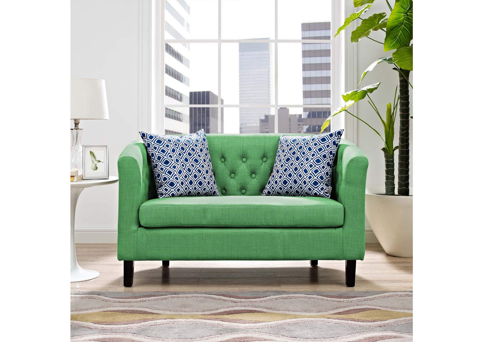 Kelly Green Prospect Upholstered Fabric Loveseat,Modway