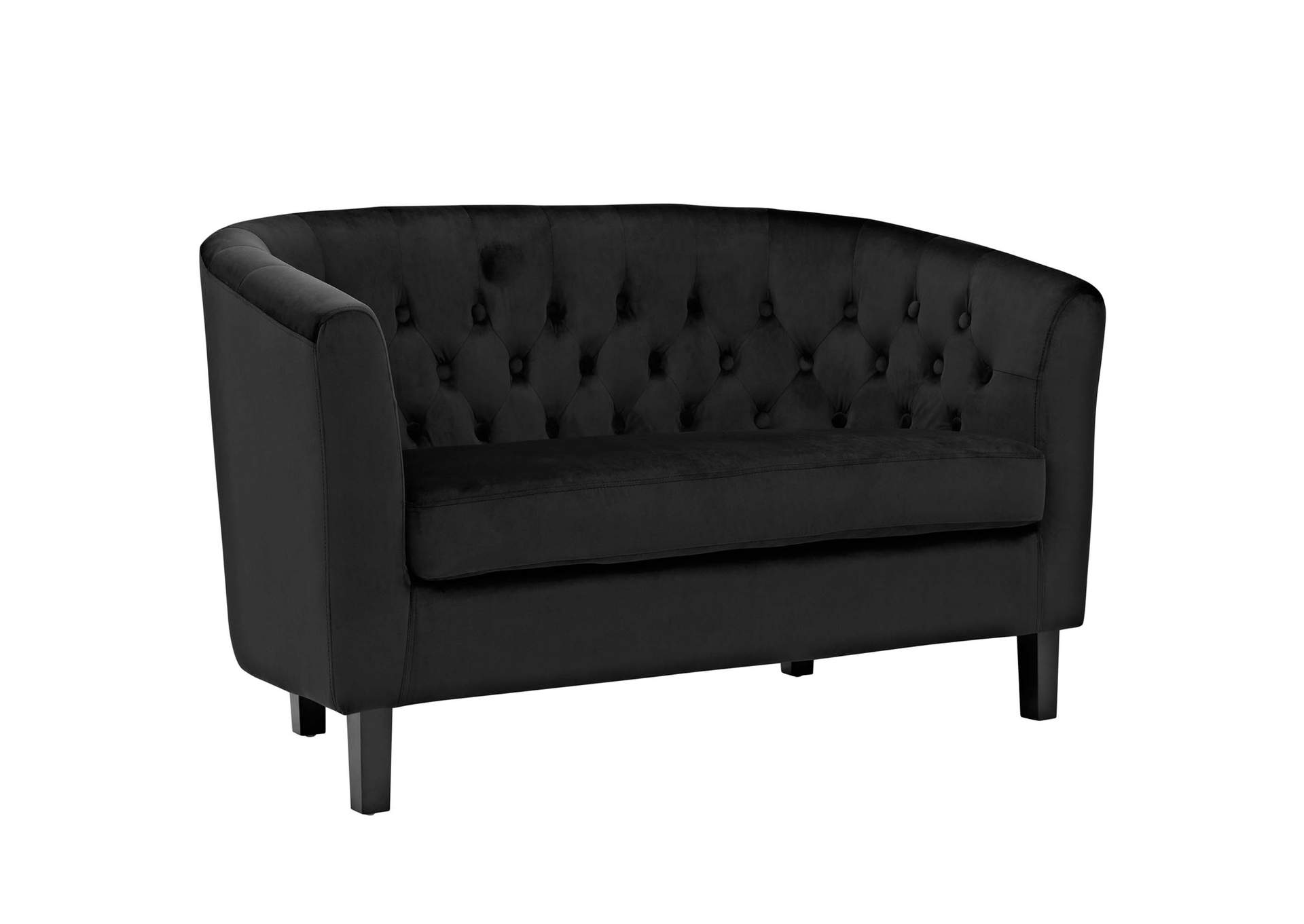 Black Prospect Performance Velvet Loveseat,Modway