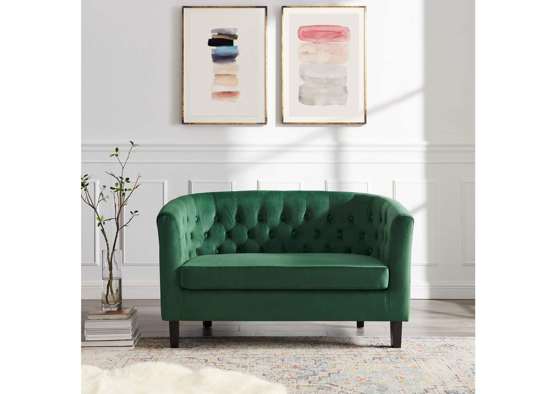 Emerald Prospect Performance Velvet Loveseat,Modway