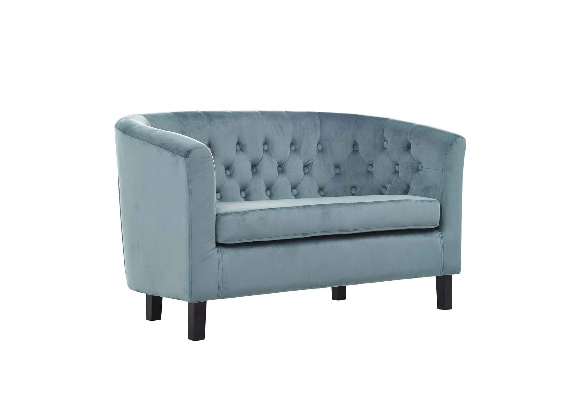 Sea Blue Prospect Performance Velvet Loveseat,Modway