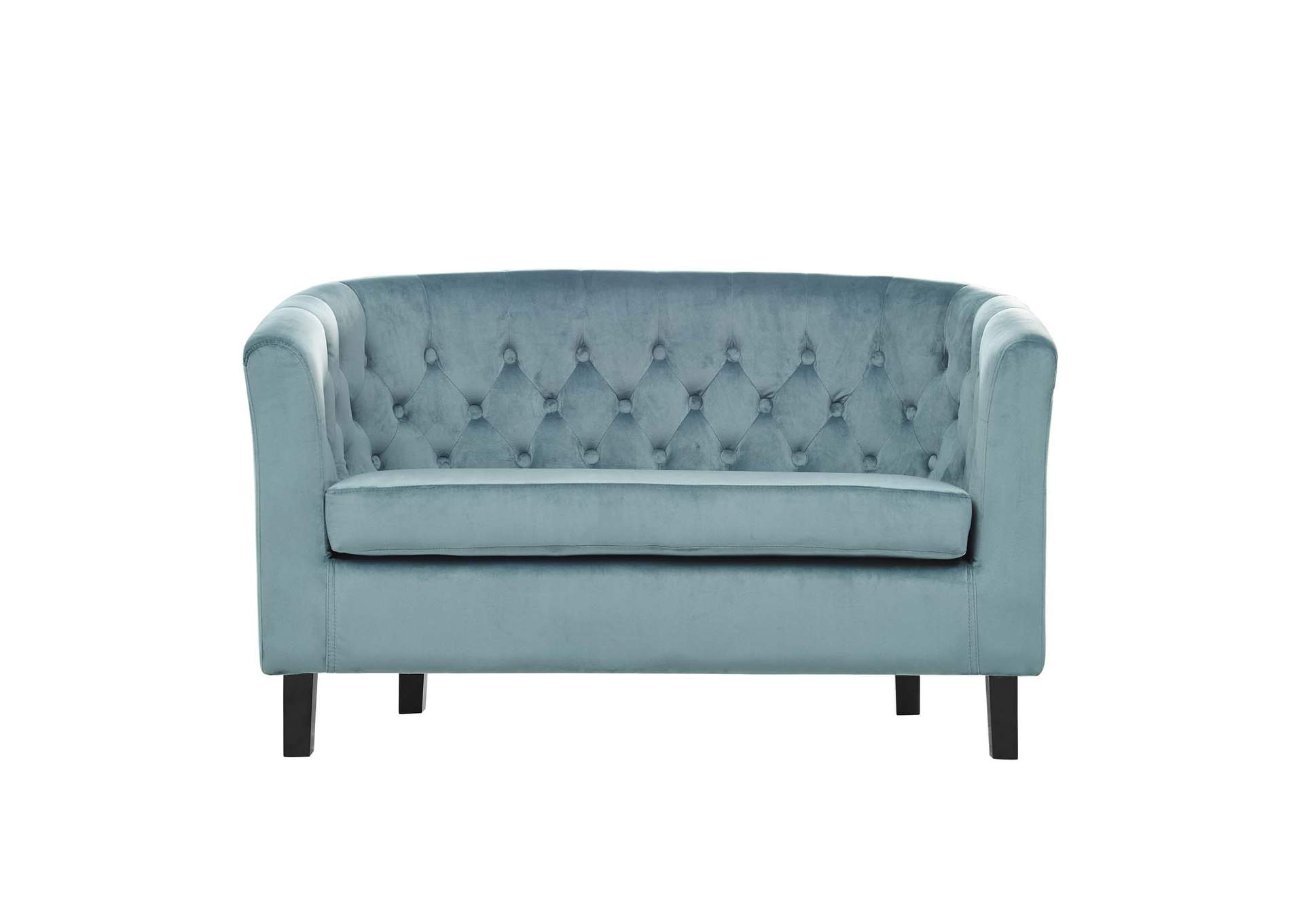 Sea Blue Prospect Performance Velvet Loveseat,Modway