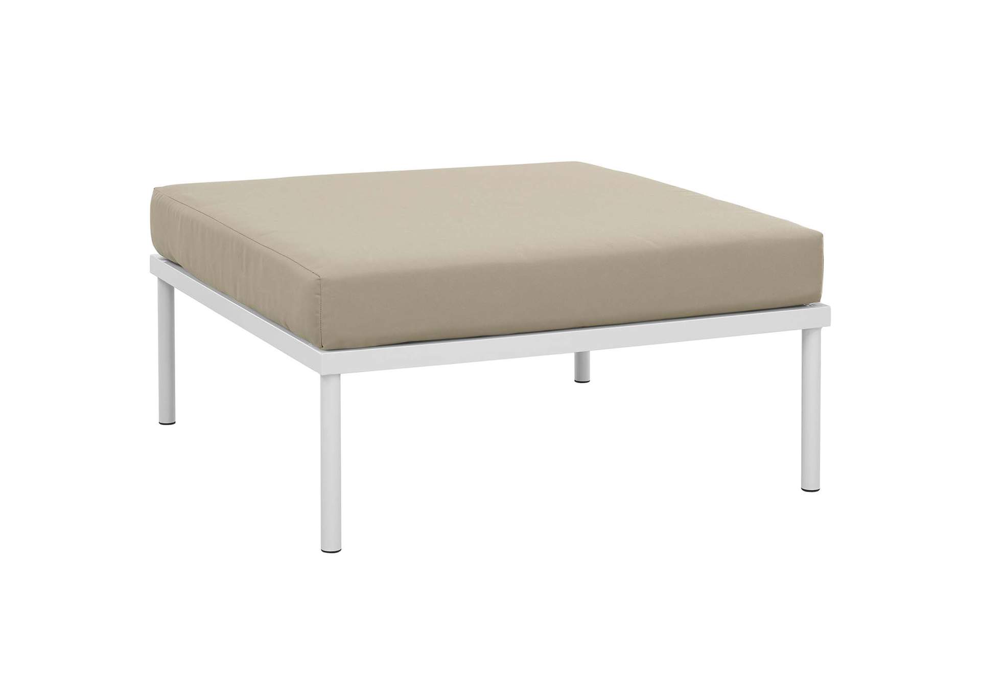 White Beige Harmony 10 Piece Outdoor Patio Aluminum Sectional Sofa Set,Modway