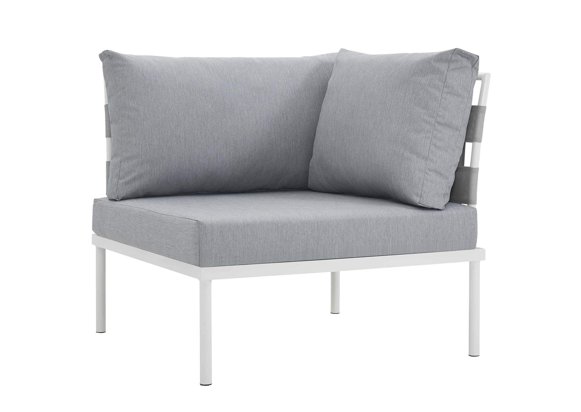 White Gray Harmony 10 Piece Outdoor Patio Aluminum Sectional Sofa Set,Modway