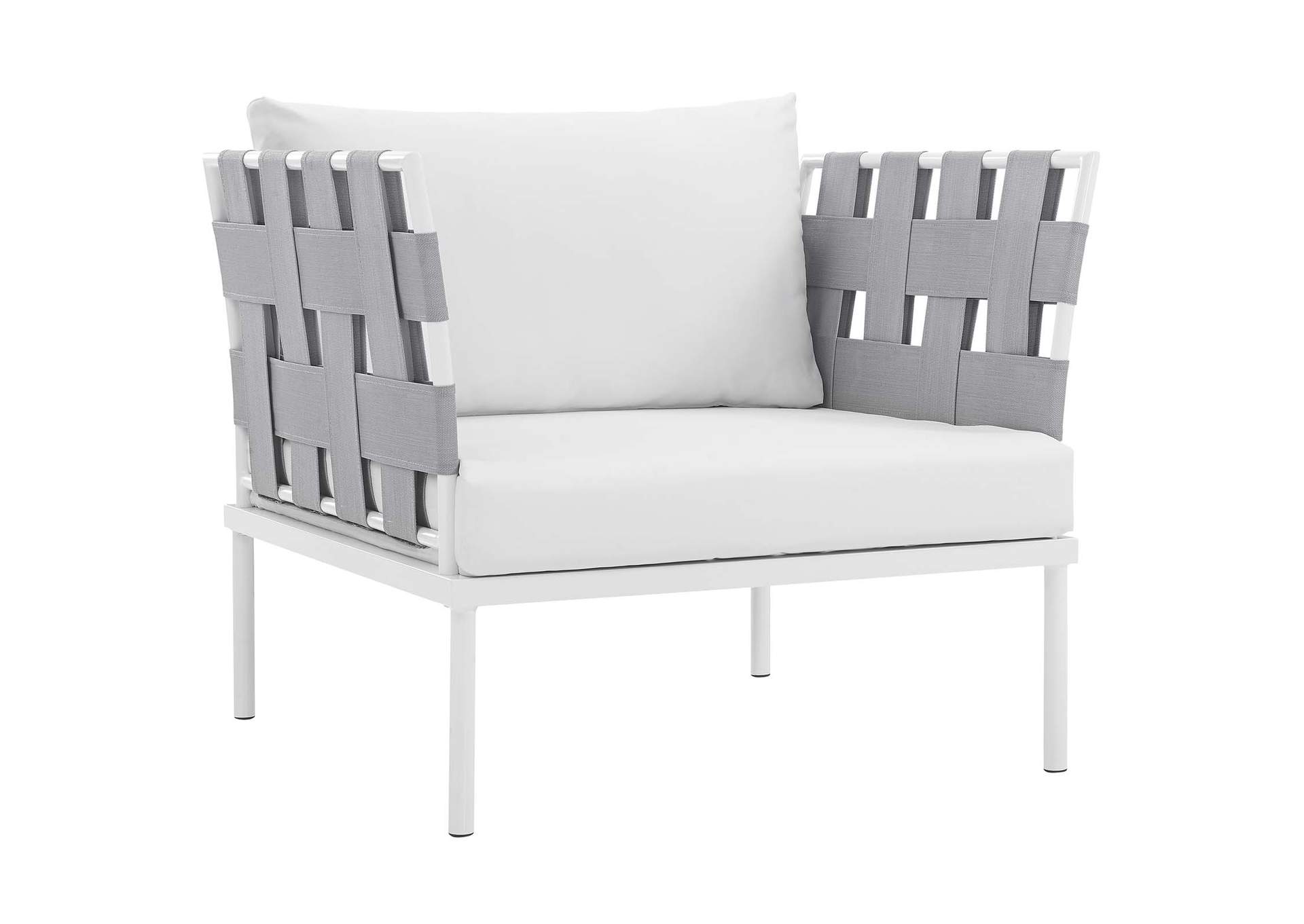 White White Harmony 10 Piece Outdoor Patio Aluminum Sectional Sofa Set,Modway