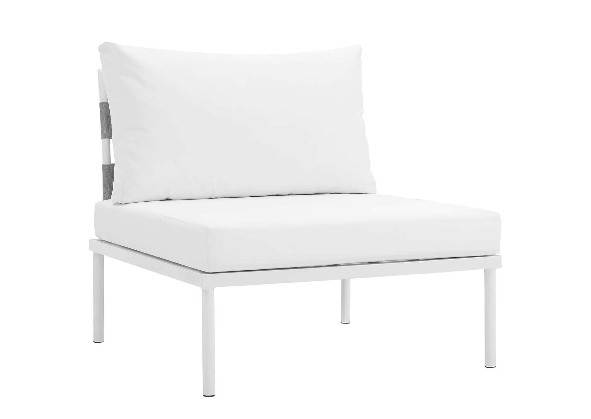 Harmony White White 7 Piece Outdoor Patio Aluminum Sectional Sofa Set,Modway