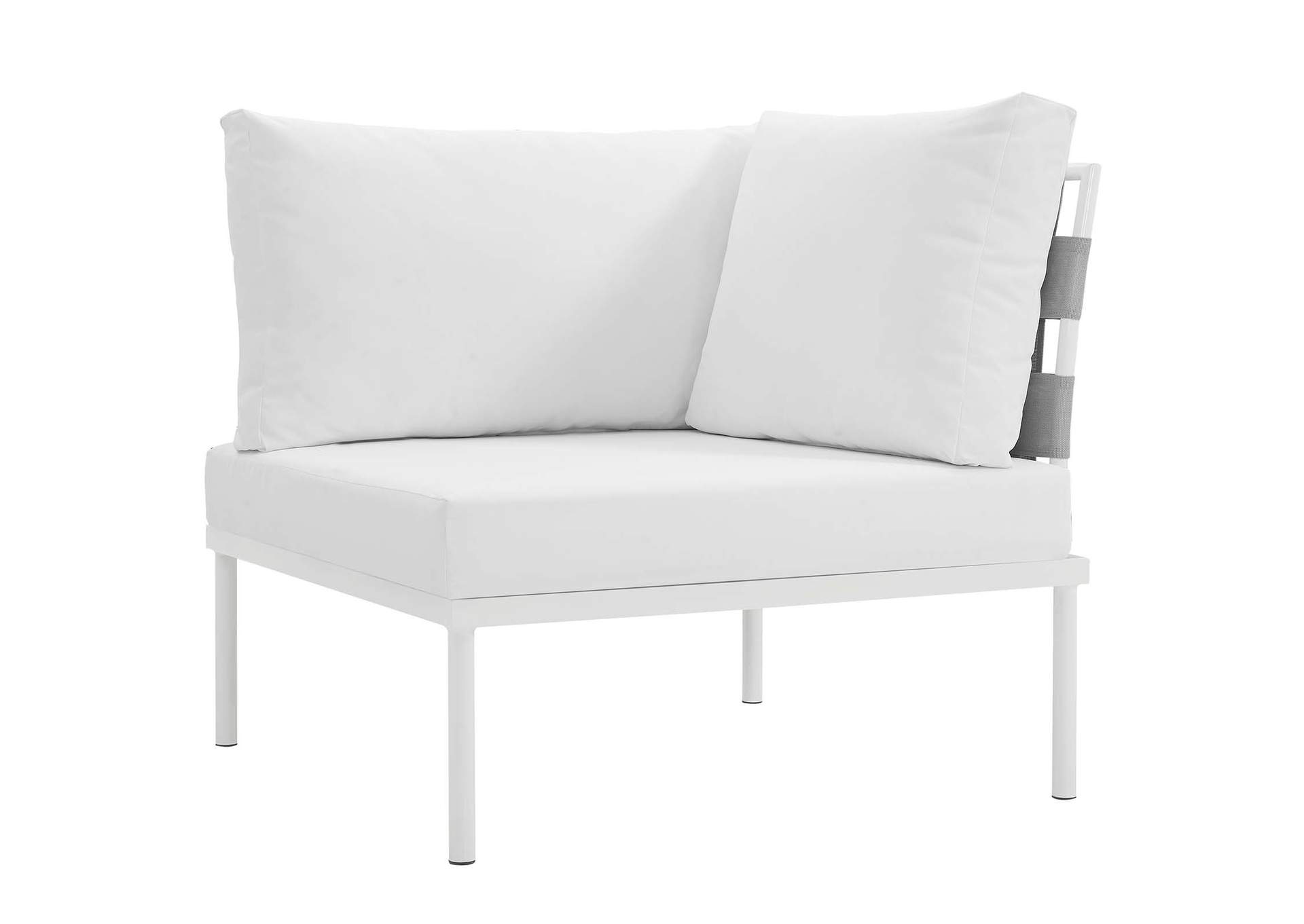 Harmony White White 7 Piece Outdoor Patio Aluminum Sectional Sofa Set,Modway