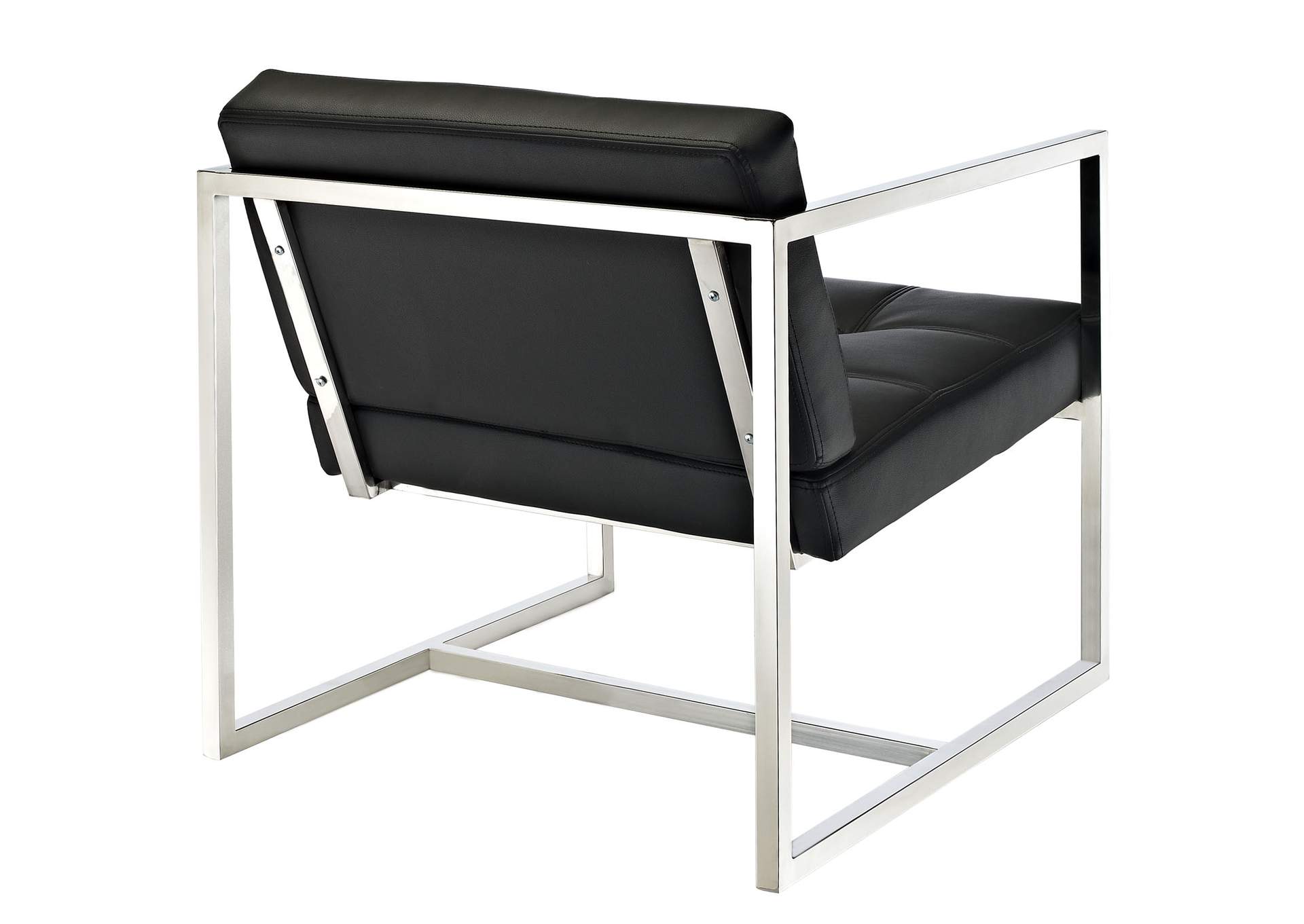 Black Hover Upholstered Vinyl Lounge Chair,Modway