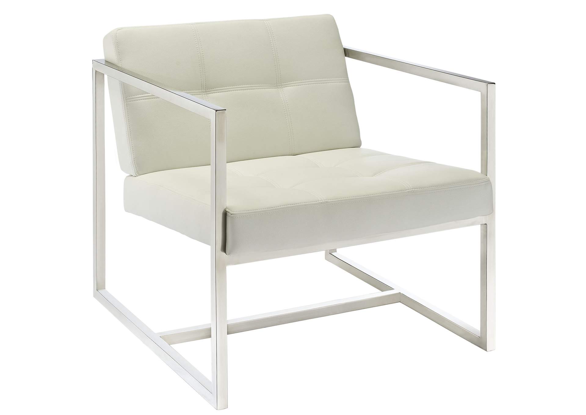 White Hover Upholstered Vinyl Lounge Chair,Modway