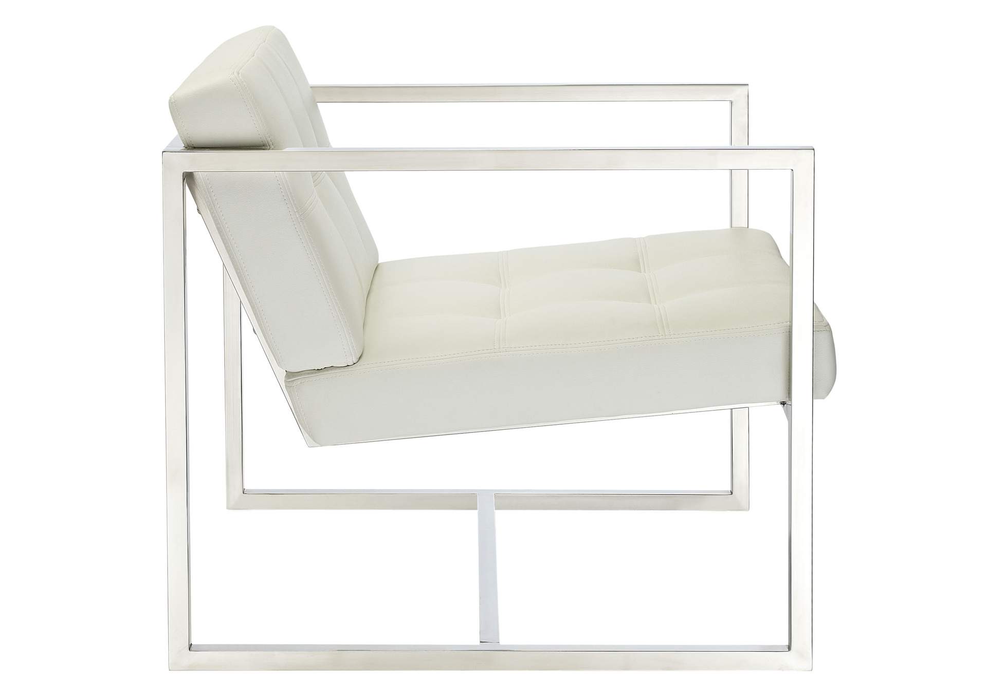 White Hover Upholstered Vinyl Lounge Chair,Modway