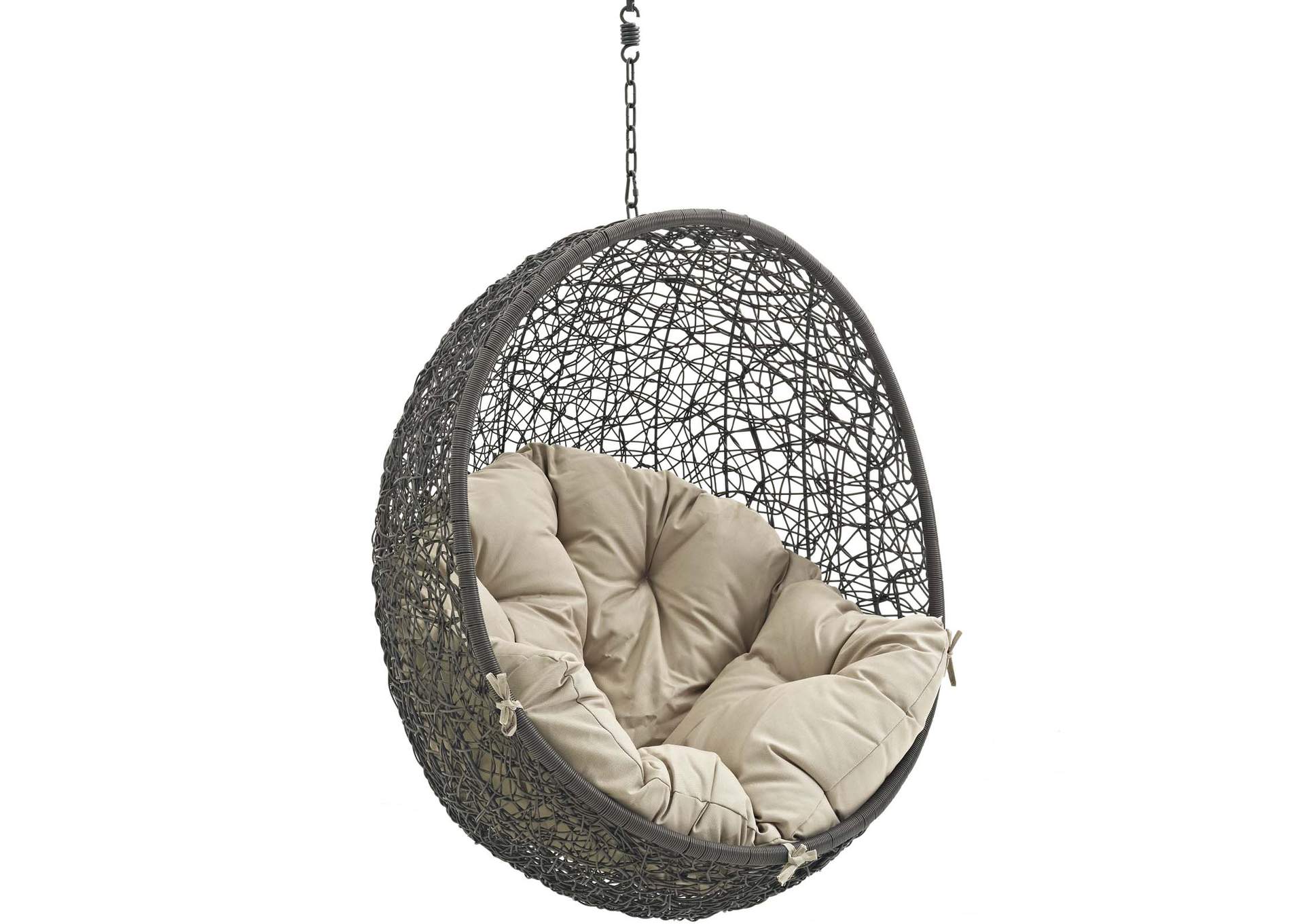 Gray Beige Hide Outdoor Patio Swing Chair Without Stand,Modway