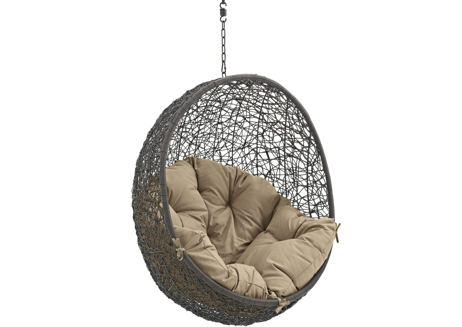 Gray Mocha Hide Outdoor Patio Swing Chair Without Stand,Modway