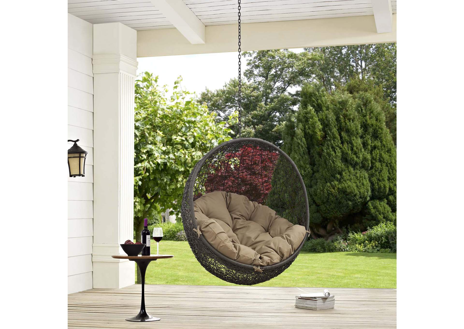 Gray Mocha Hide Outdoor Patio Swing Chair Without Stand,Modway