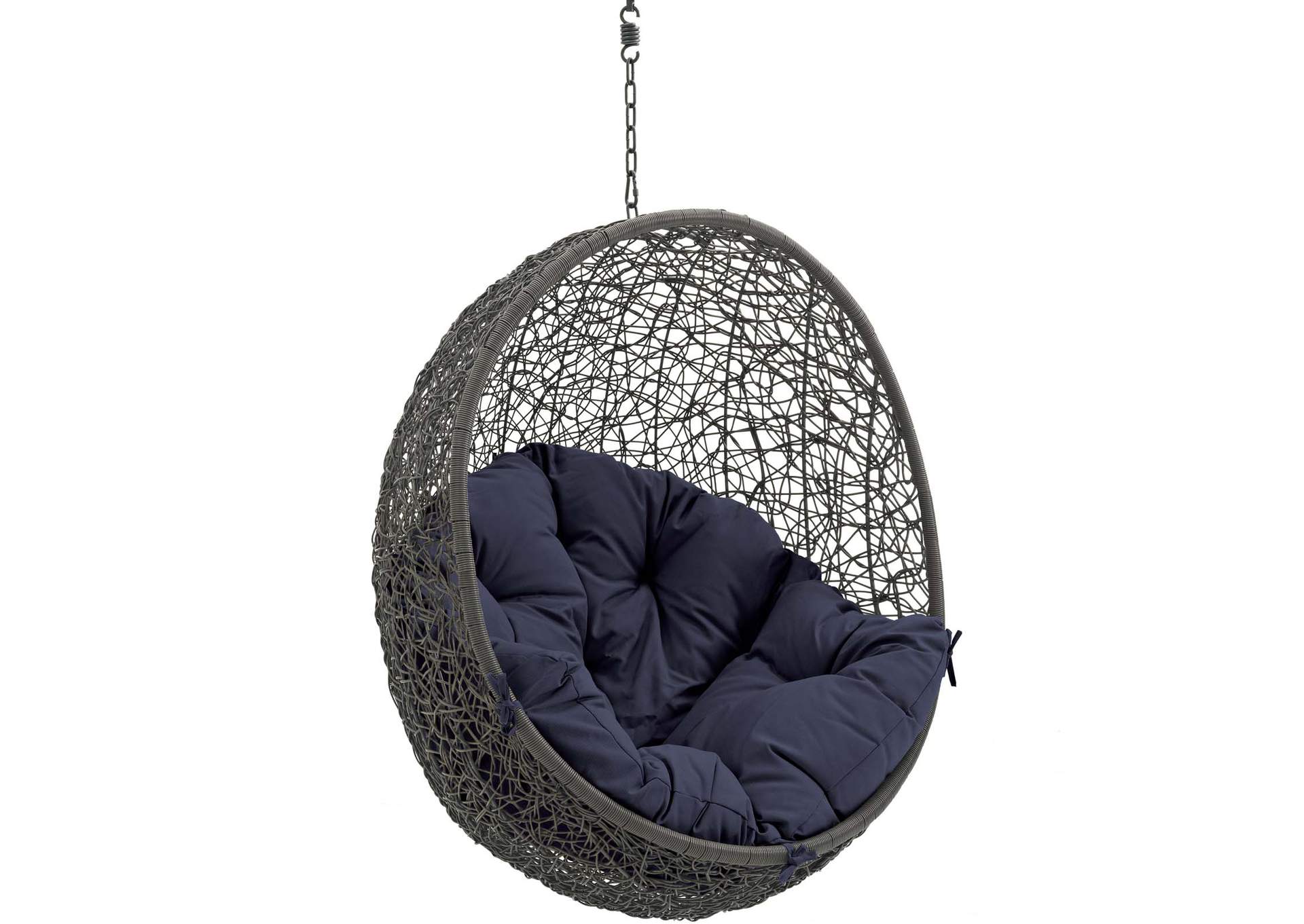 Gray Navy Hide Outdoor Patio Swing Chair Without Stand,Modway