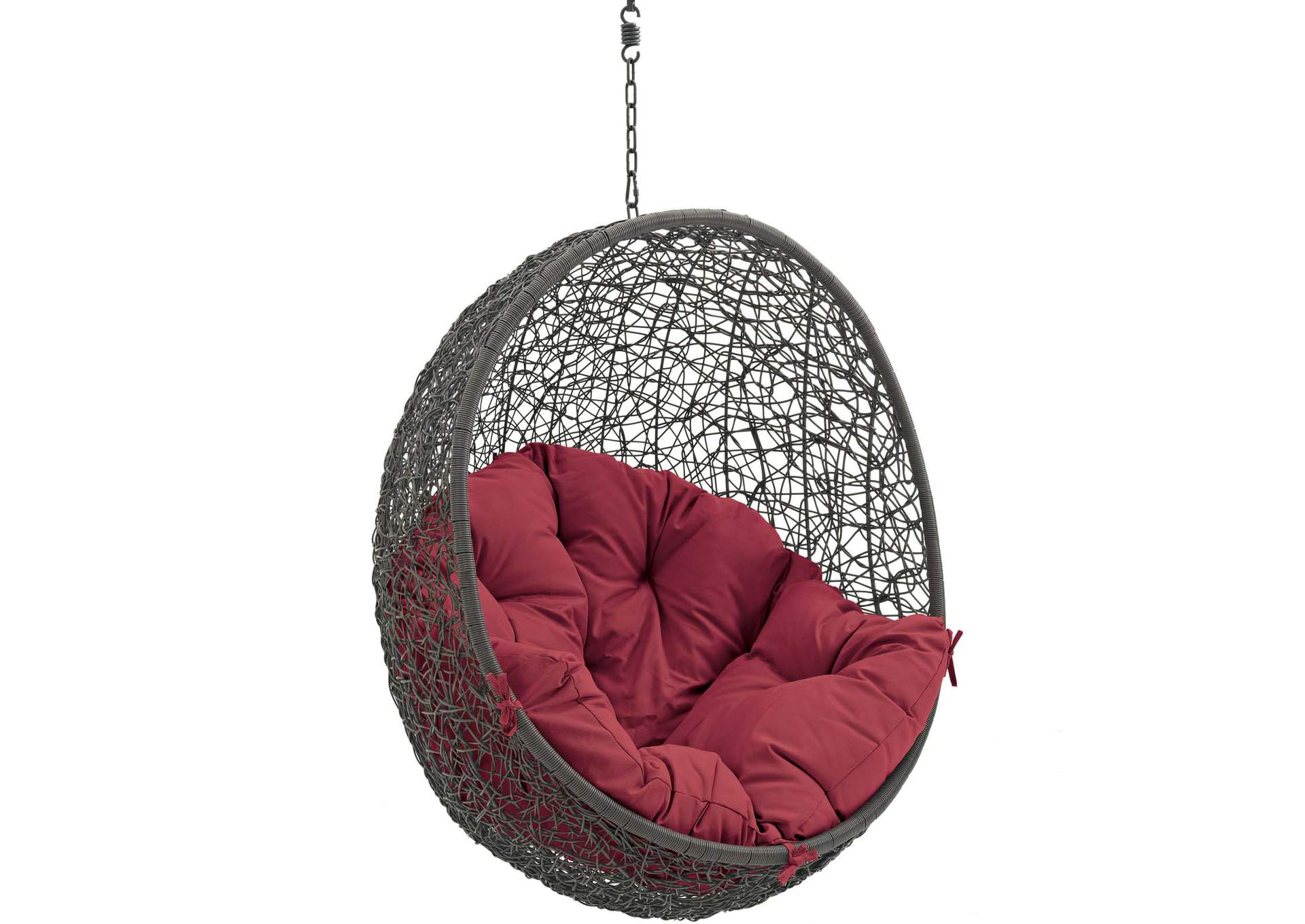 Gray Red Hide Outdoor Patio Swing Chair Without Stand,Modway