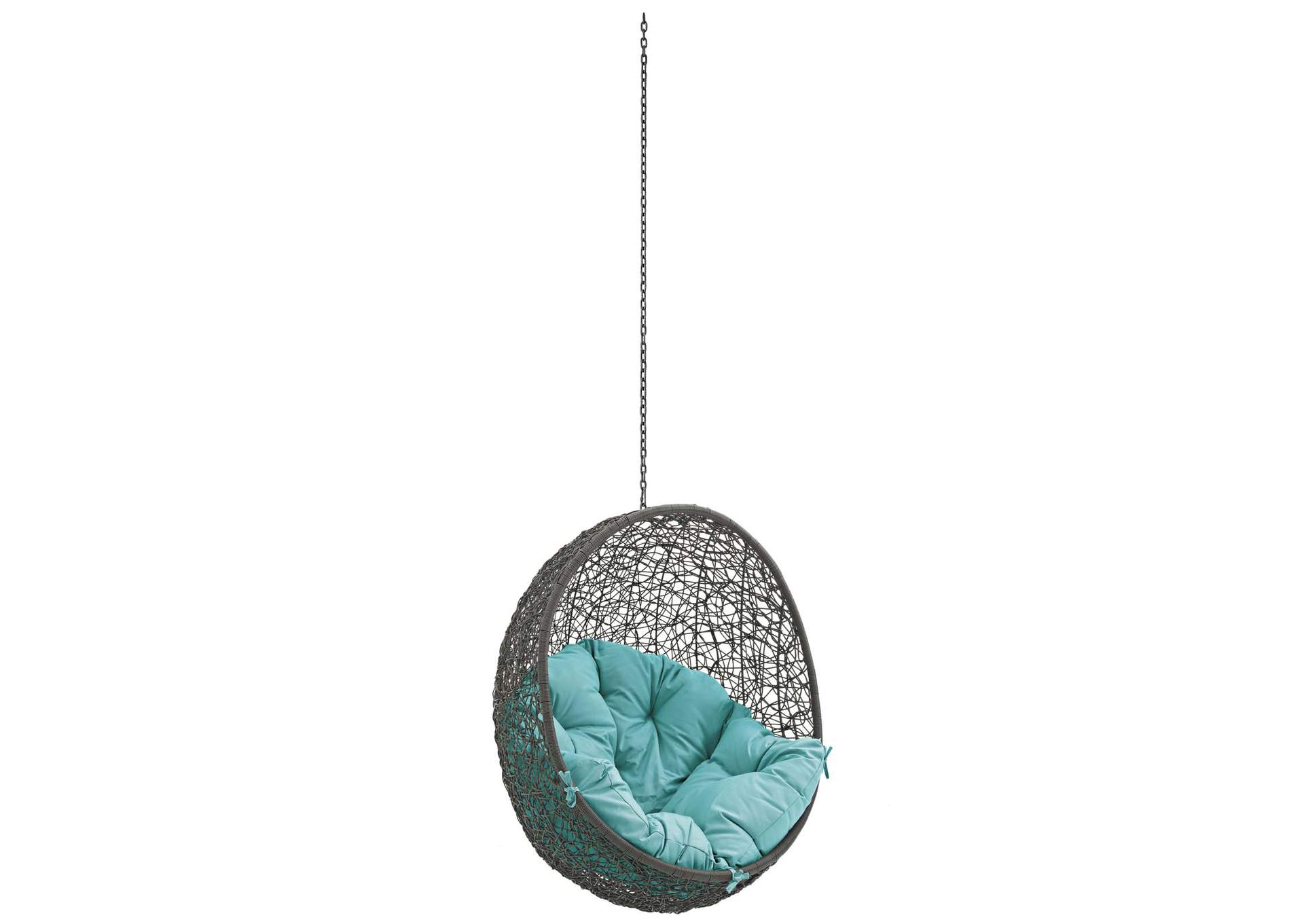 Gray Turquoise Hide Outdoor Patio Swing Chair Without Stand,Modway