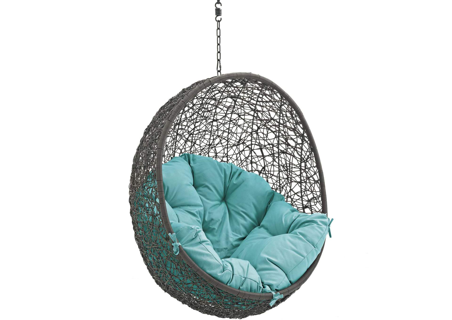 Gray Turquoise Hide Outdoor Patio Swing Chair Without Stand,Modway