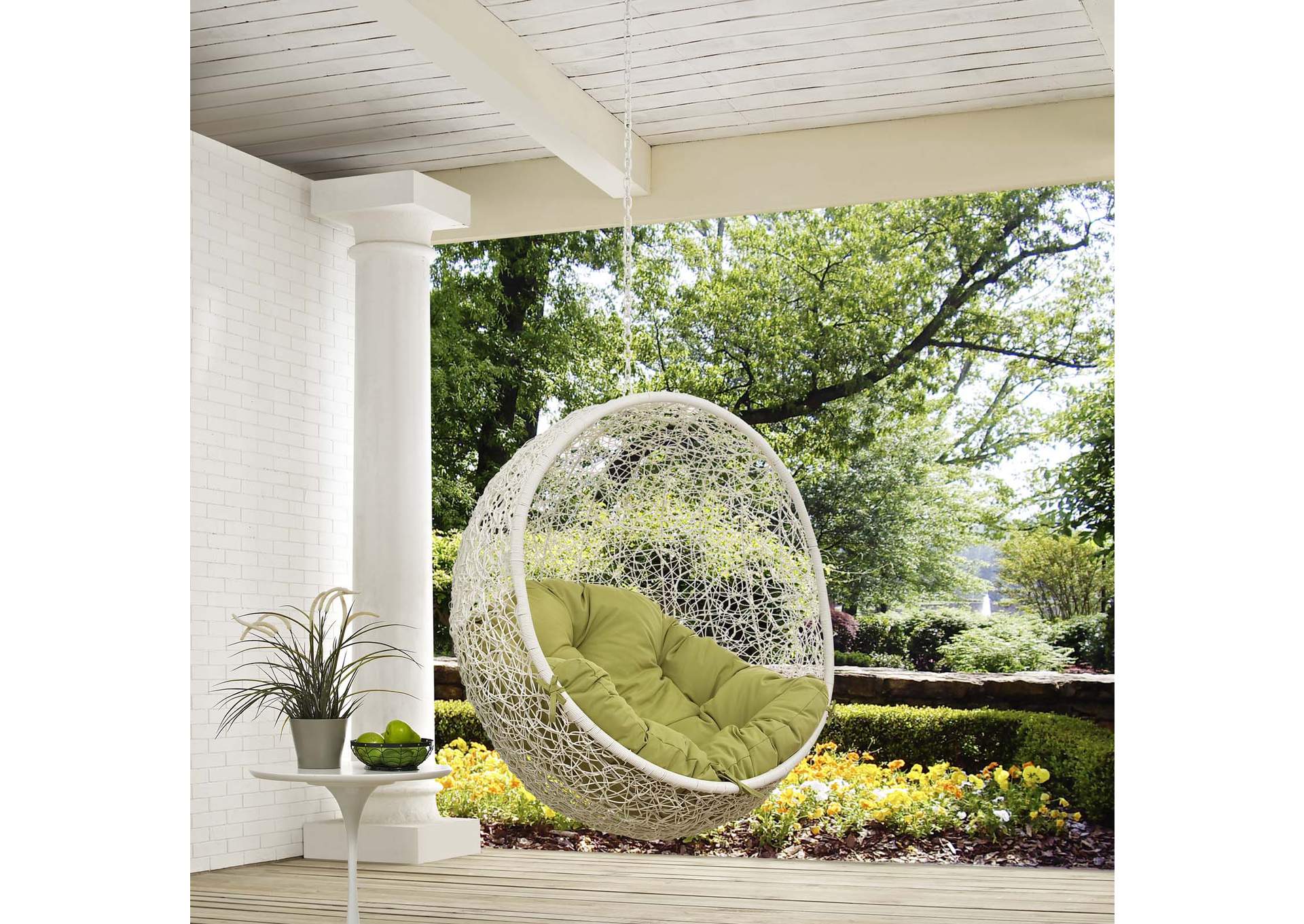 White Peridot Hide Outdoor Patio Swing Chair Without Stand,Modway