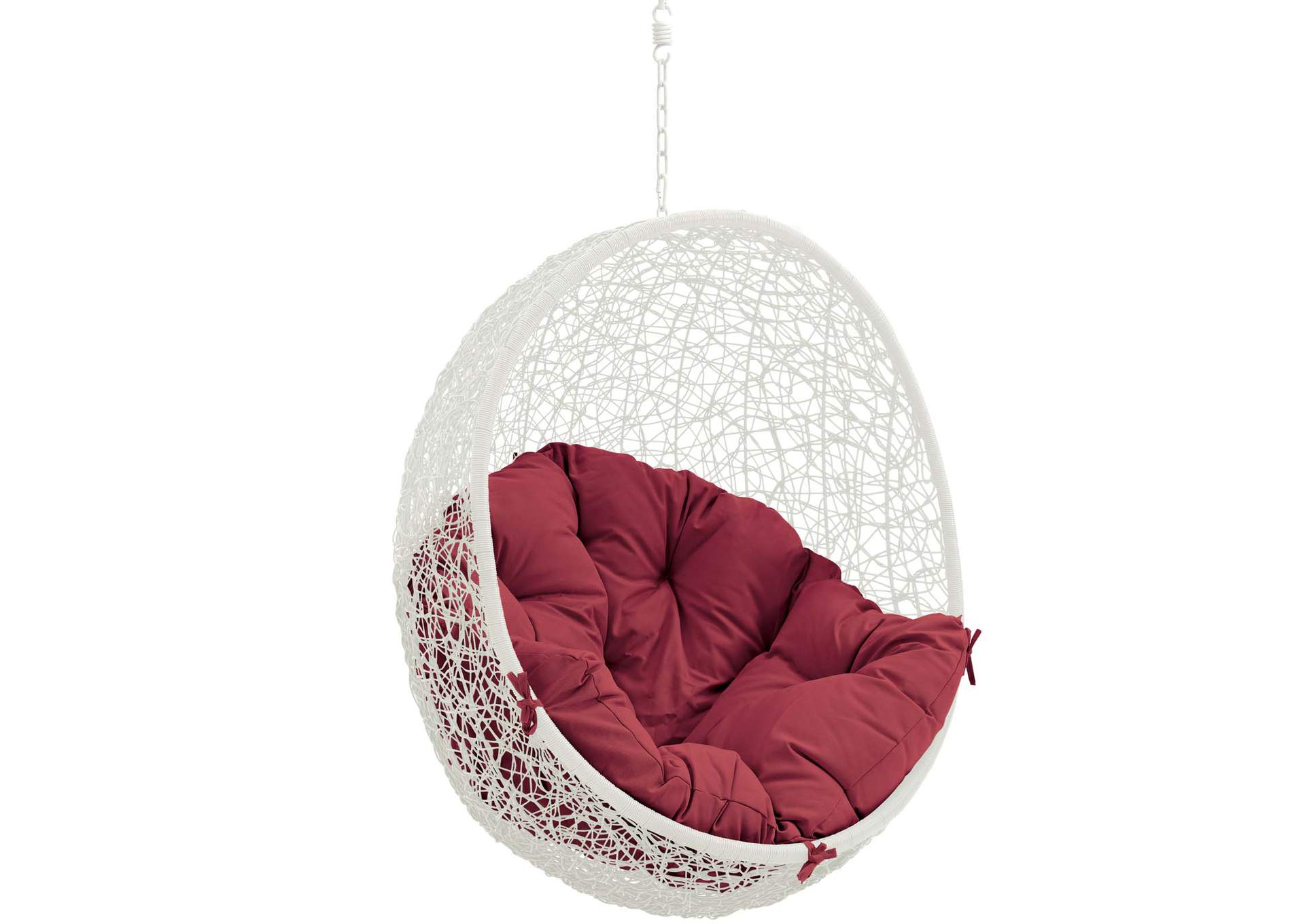 White Red Hide Outdoor Patio Swing Chair Without Stand,Modway