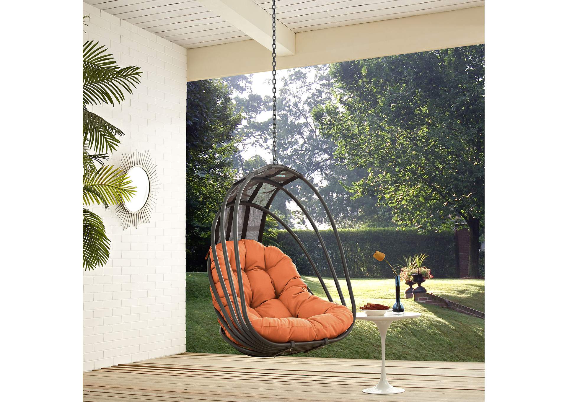 Orange Whisk Outdoor Patio Swing Chair Without Stand,Modway