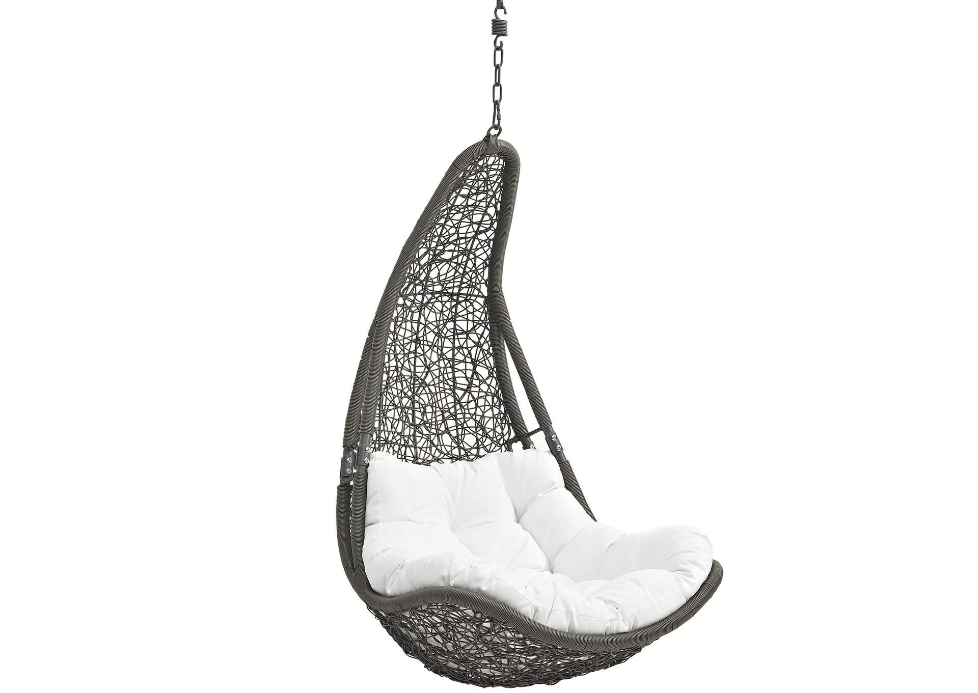 Gray White Abate Outdoor Patio Swing Chair Without Stand,Modway