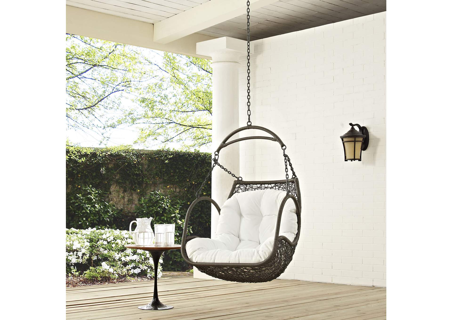 White Arbor Outdoor Patio Swing Chair Without Stand,Modway