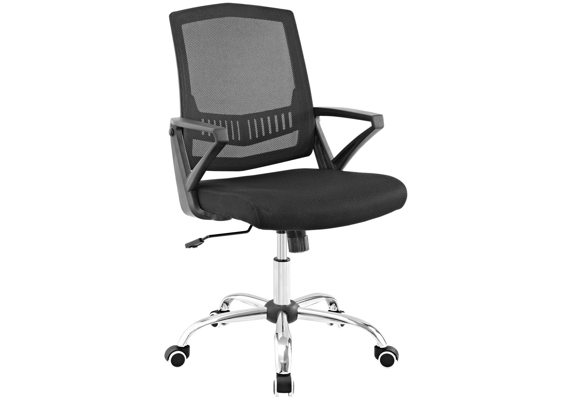 Black Proceed Mid Back Upholstered Fabric Office Chair,Modway