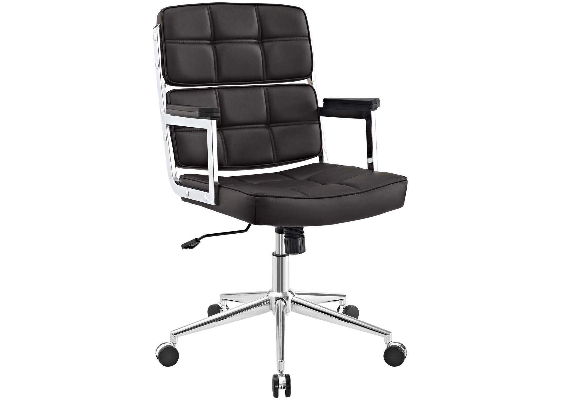 Portray Brown Highback Upholstered Vinyl Office Chair,Modway