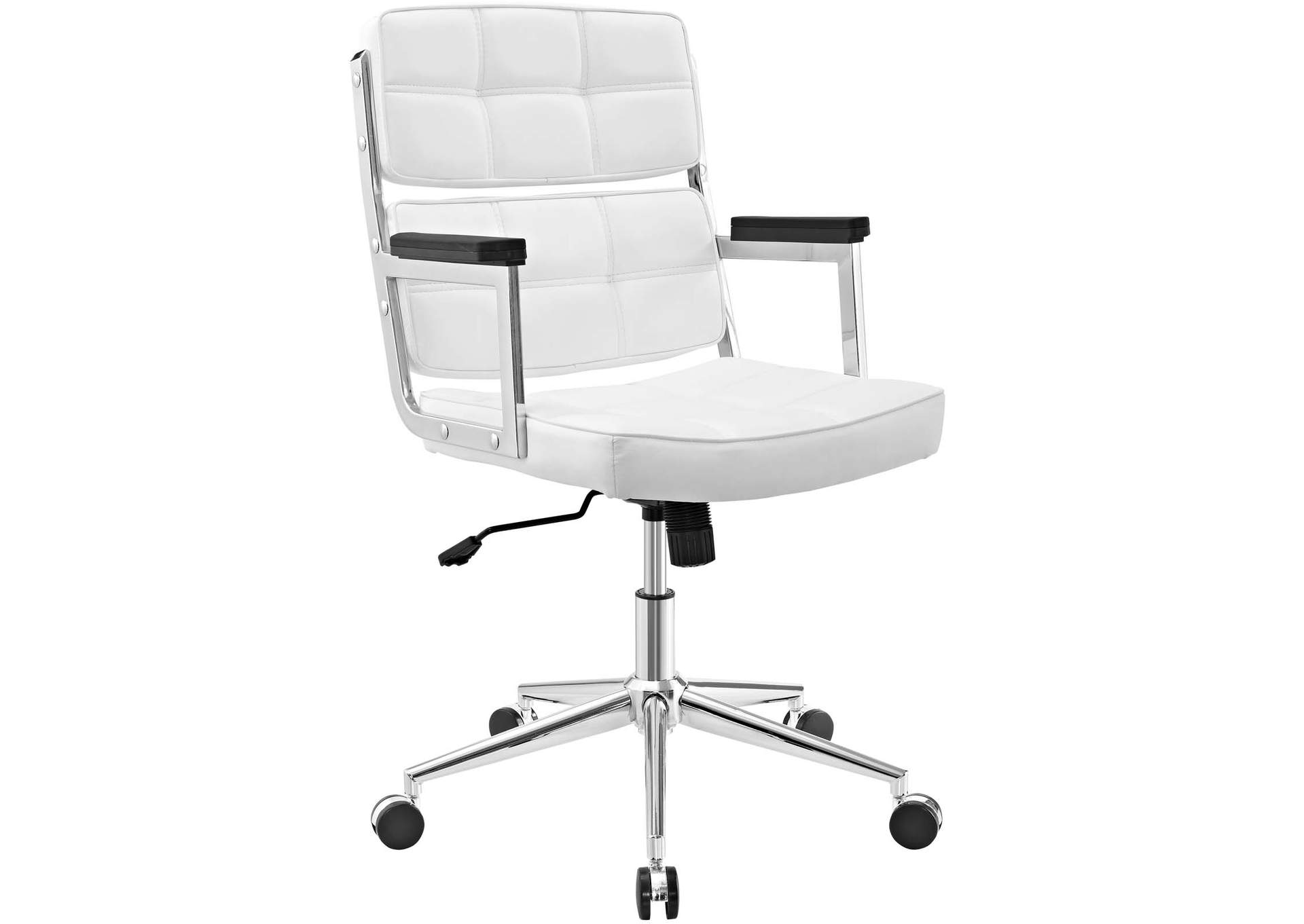 White Portray Highback Upholstered Vinyl Office Chair,Modway