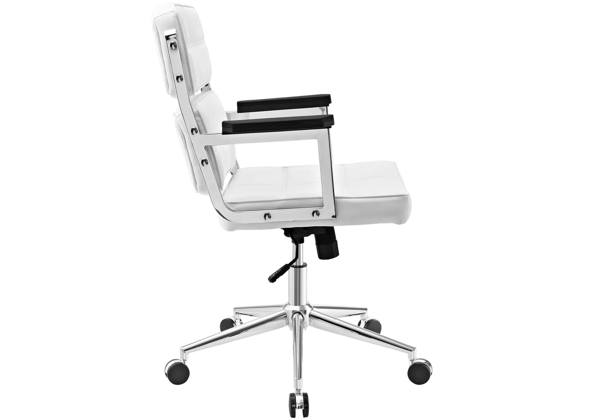 White Portray Highback Upholstered Vinyl Office Chair,Modway