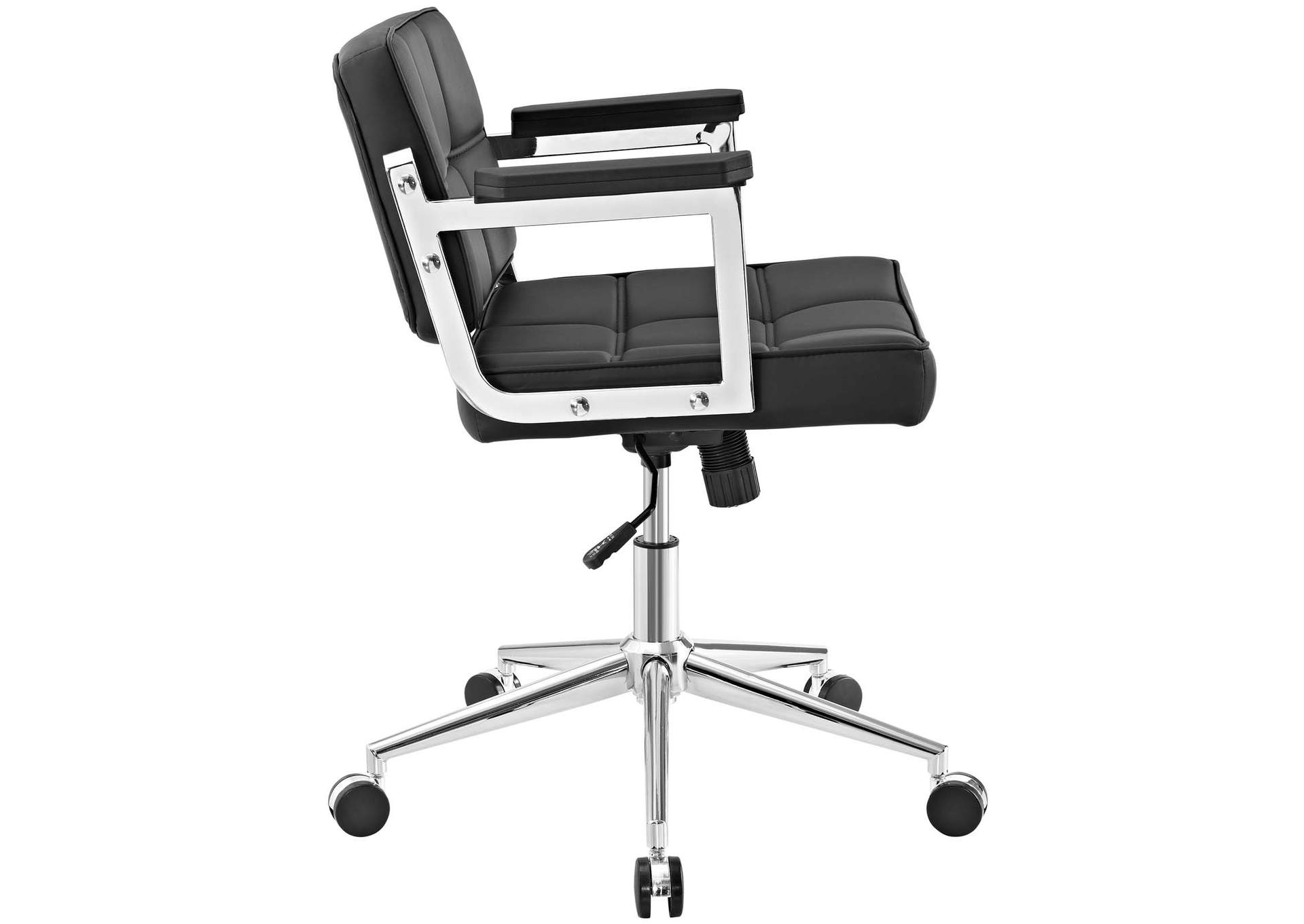 Black Portray Mid Back Upholstered Vinyl Office Chair,Modway