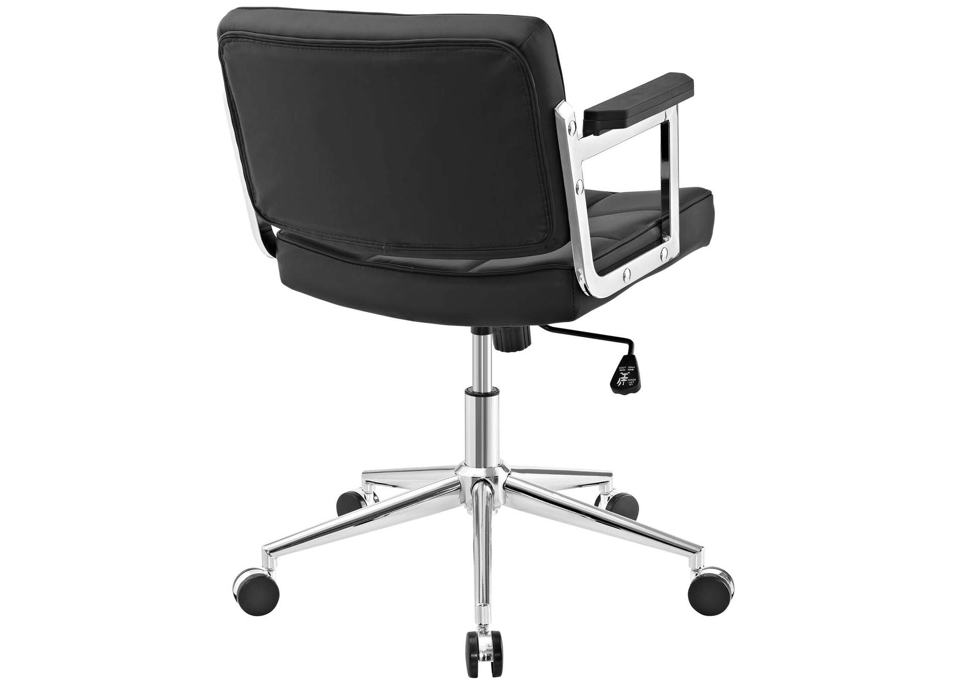 Black Portray Mid Back Upholstered Vinyl Office Chair,Modway