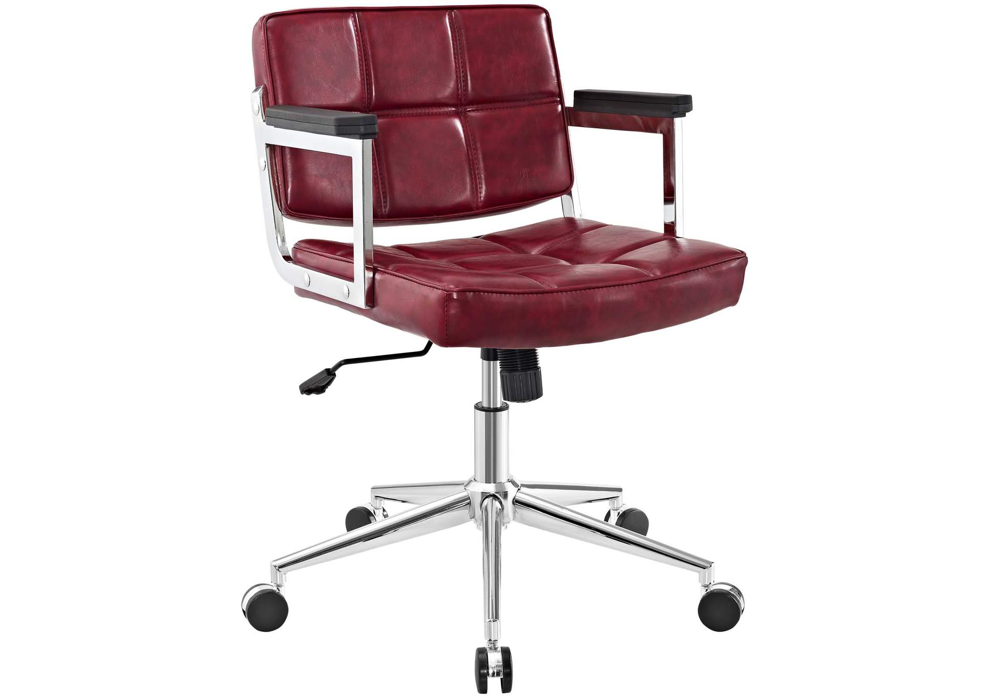 Red Portray Mid Back Upholstered Vinyl Office Chair,Modway