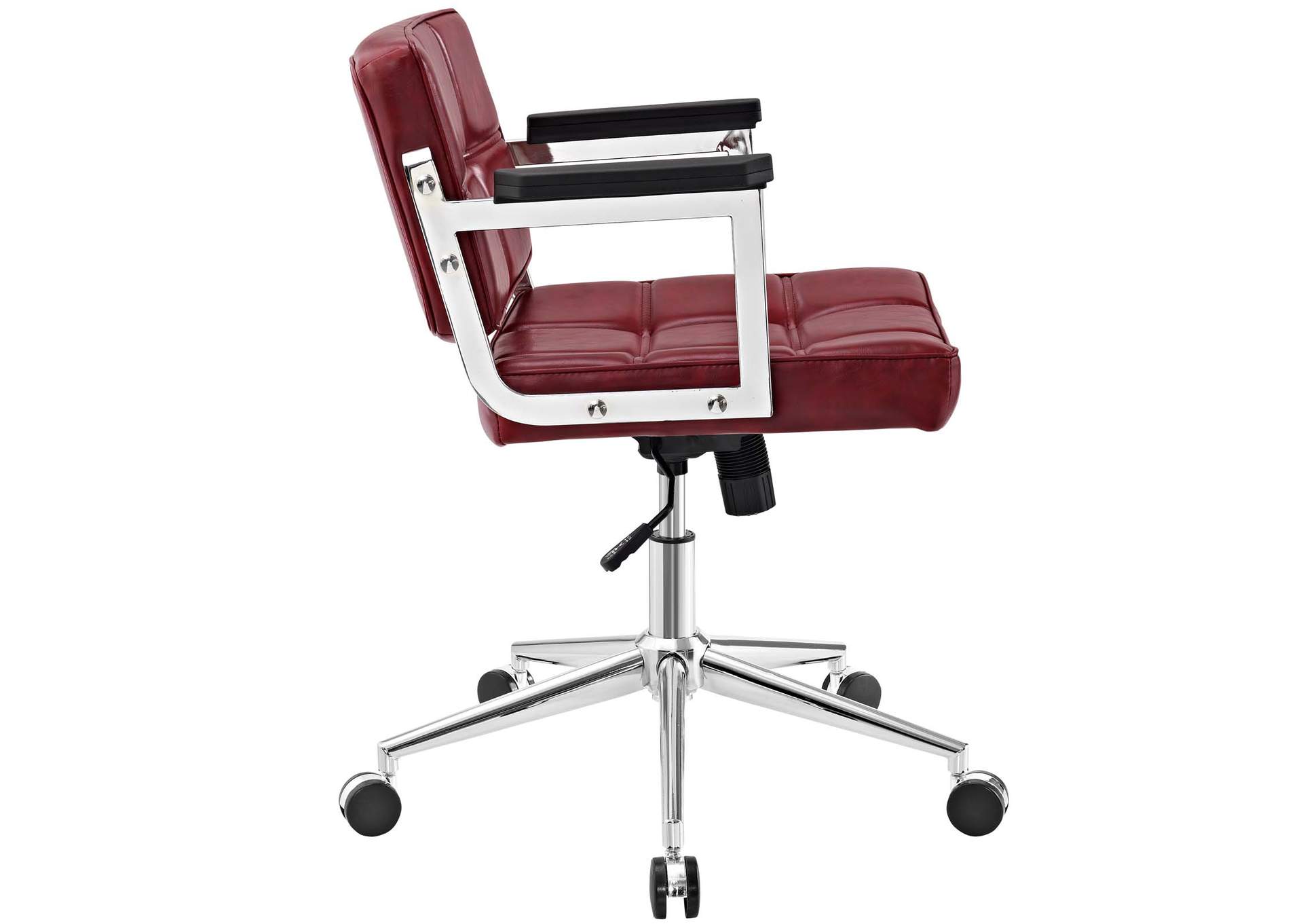 Red Portray Mid Back Upholstered Vinyl Office Chair,Modway