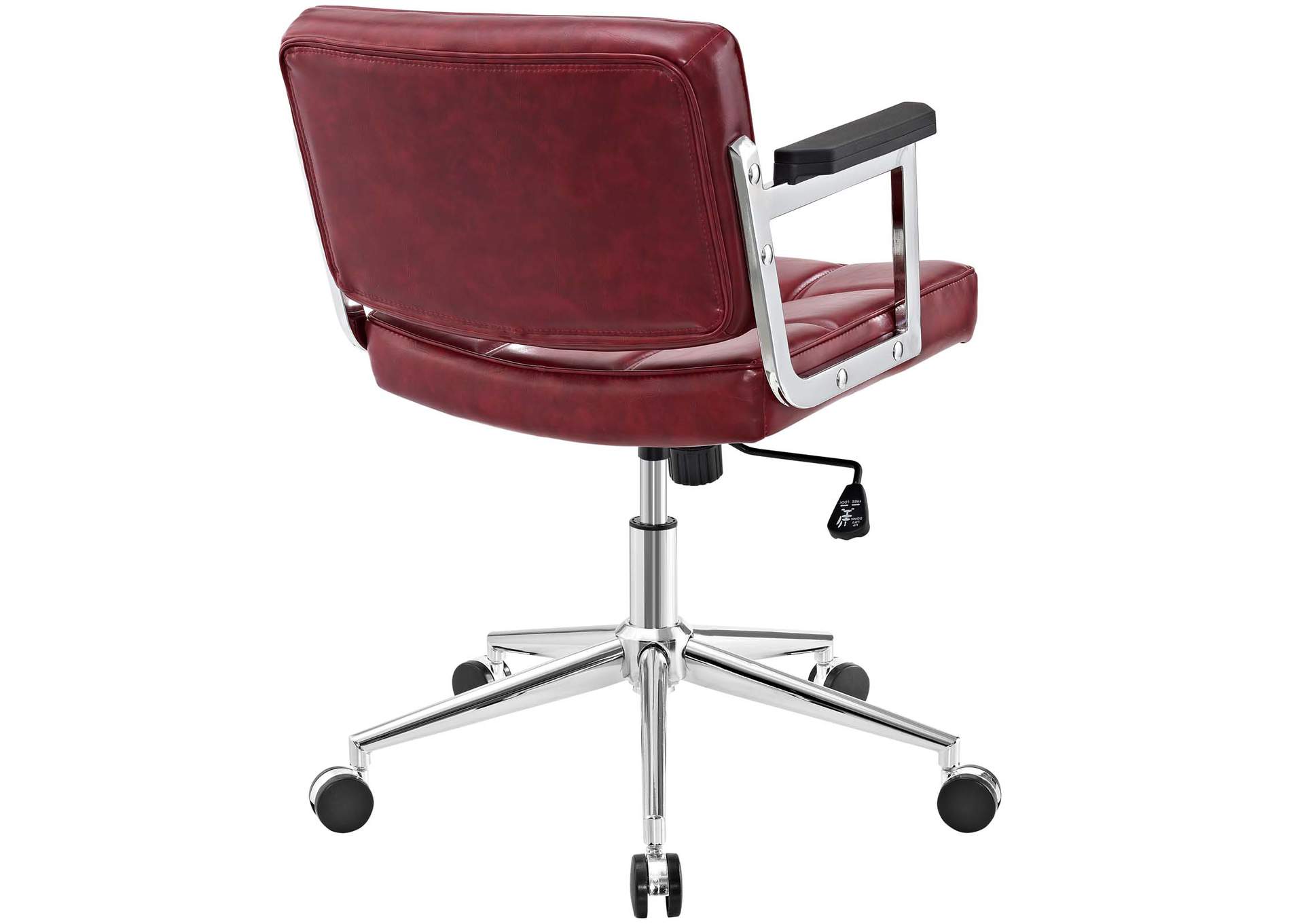 Red Portray Mid Back Upholstered Vinyl Office Chair,Modway