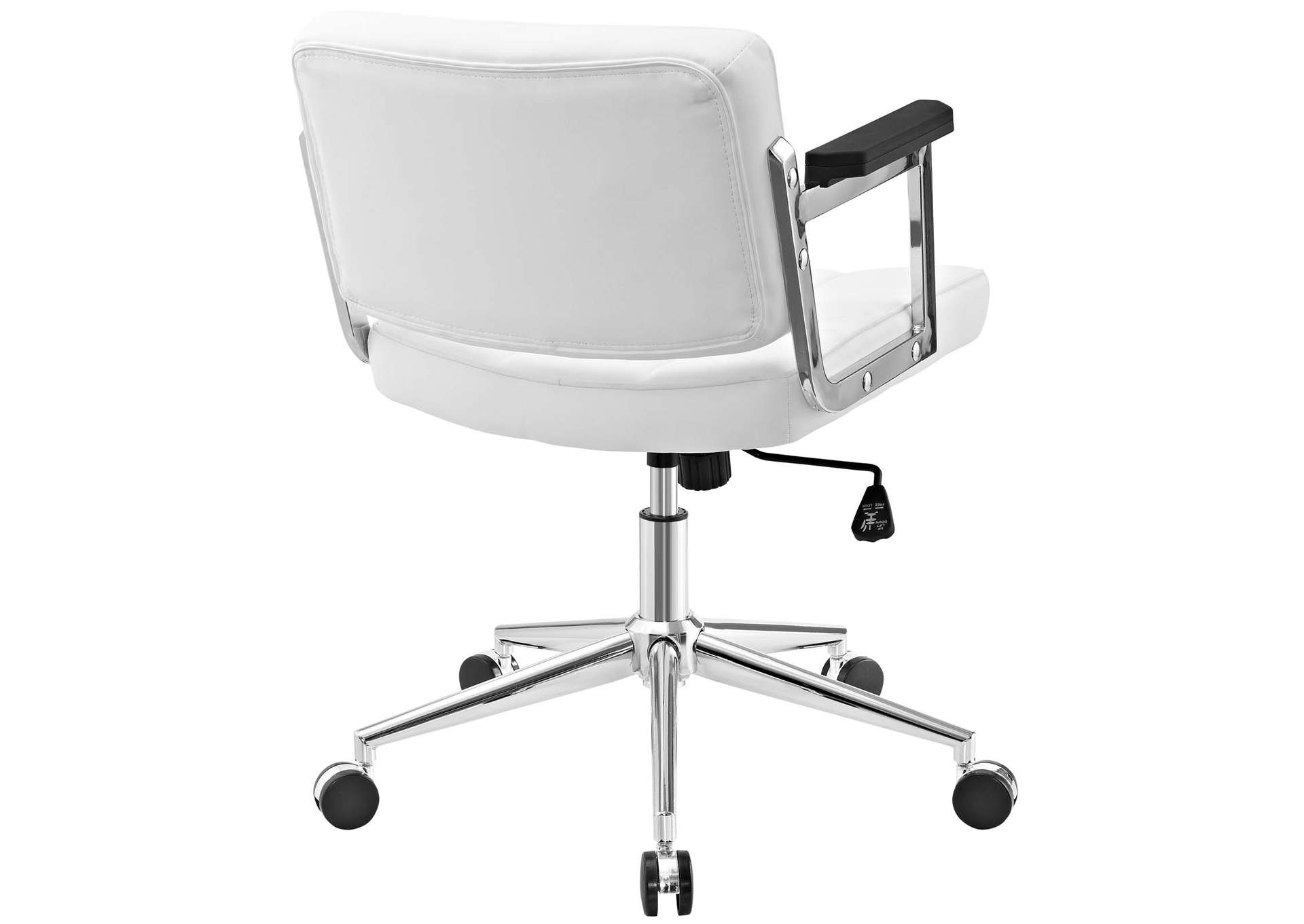 White Portray Mid Back Upholstered Vinyl Office Chair,Modway