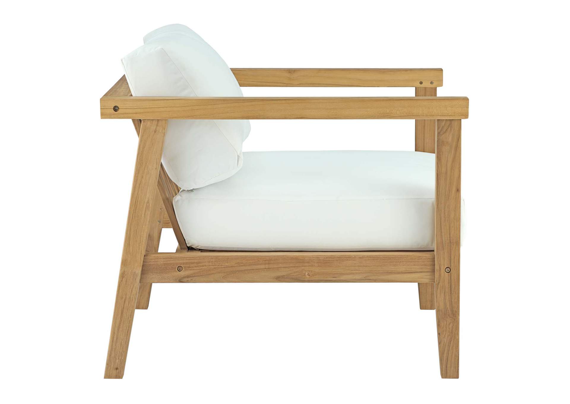 Natural White Bayport Outdoor Patio Teak Armchair,Modway