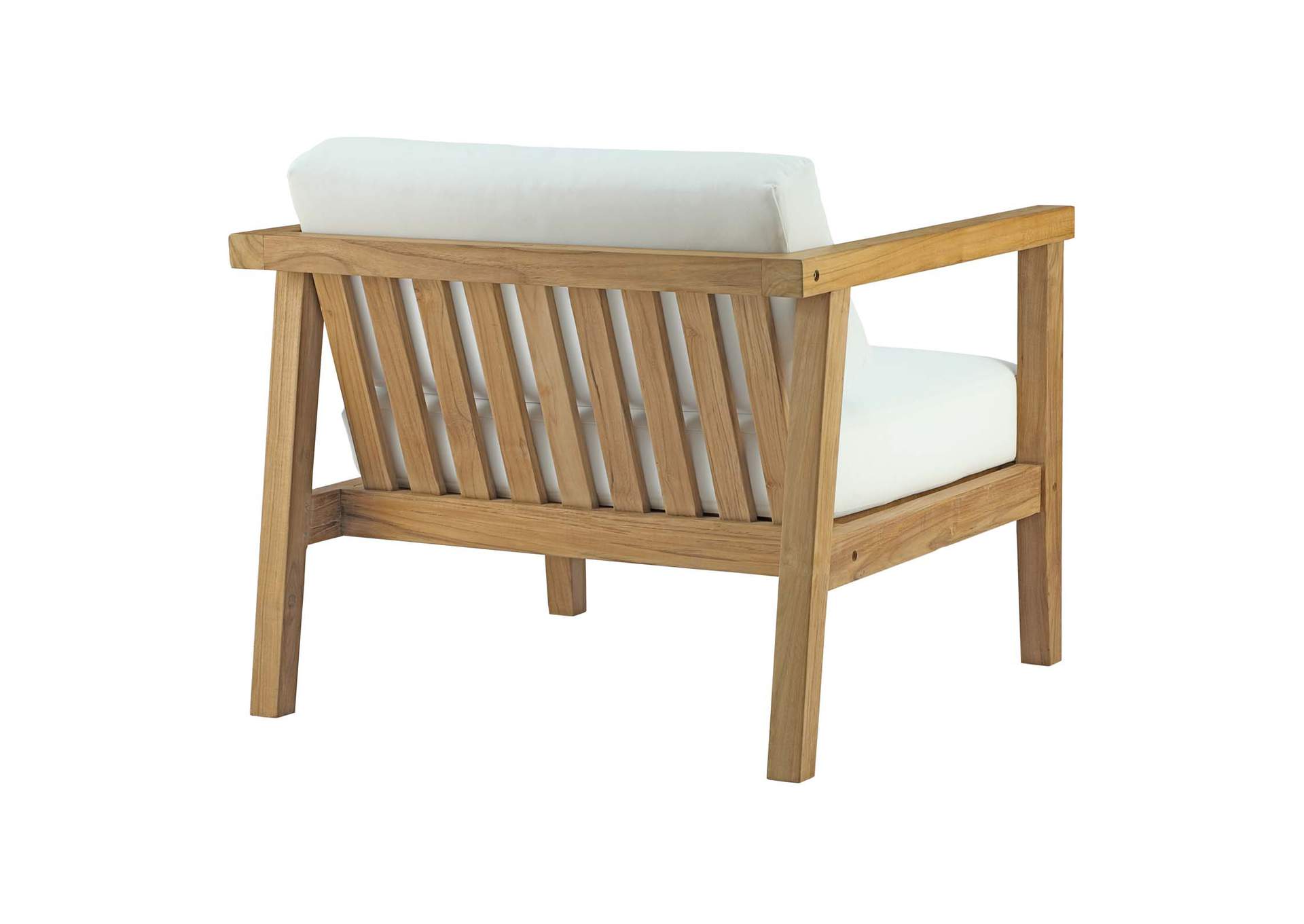 Natural White Bayport Outdoor Patio Teak Armchair,Modway