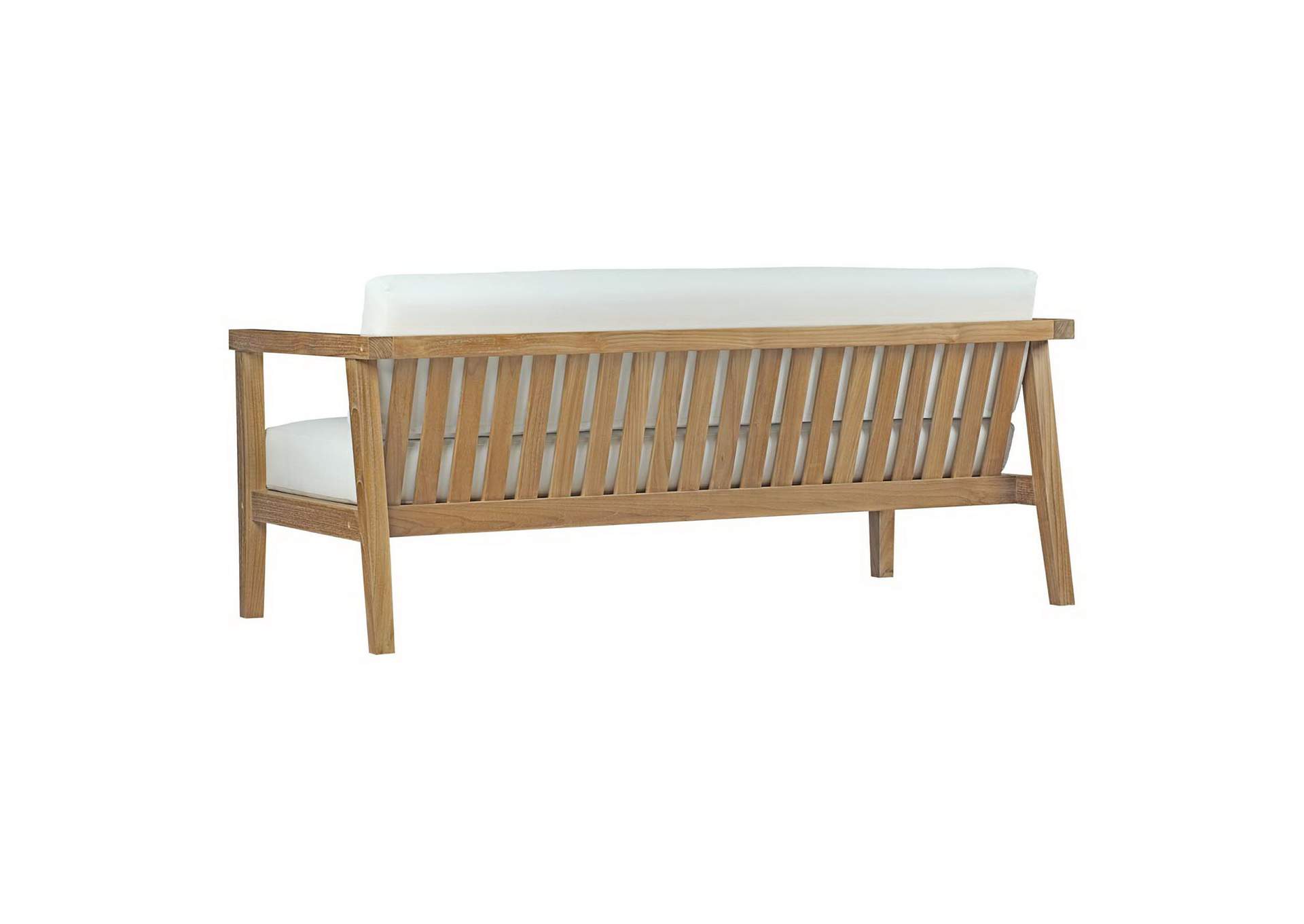 Natural White Bayport Outdoor Patio Teak Sofa,Modway